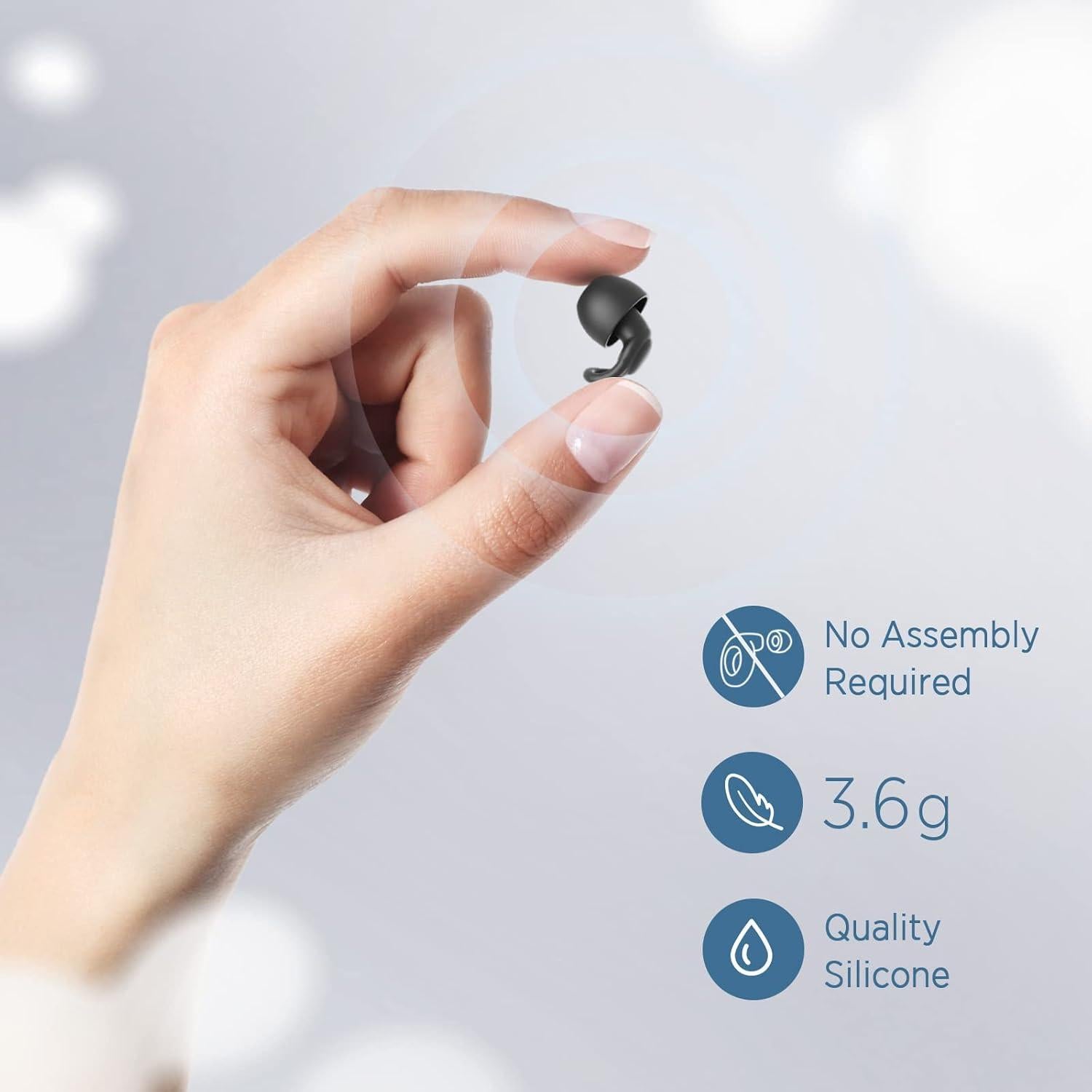 Tapones de Silicona OEDOC para Reducción de Ruido 33dB - 16 Puntas XS/S/M/L