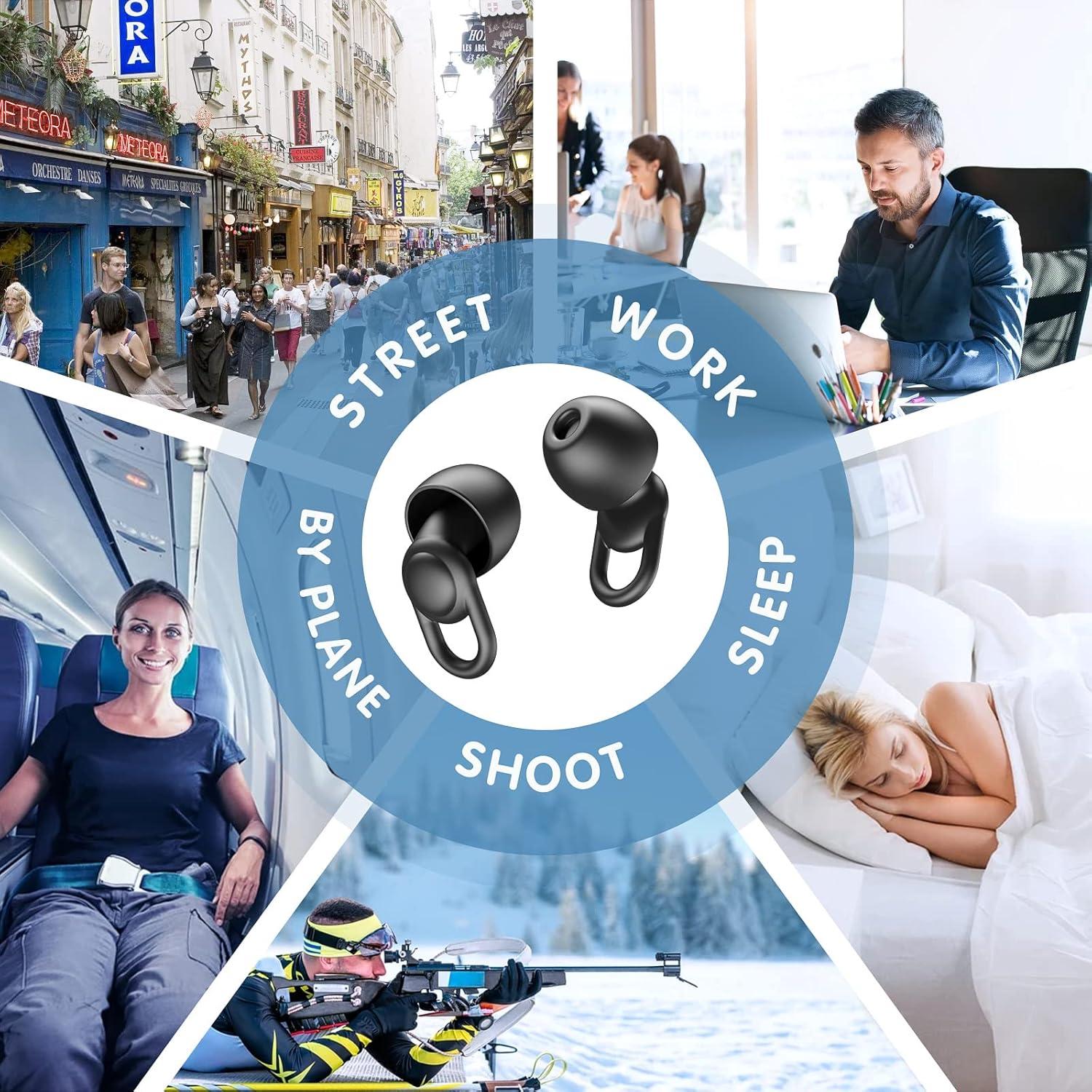 Tapones de Silicona OEDOC para Reducción de Ruido 33dB - 16 Puntas XS/S/M/L