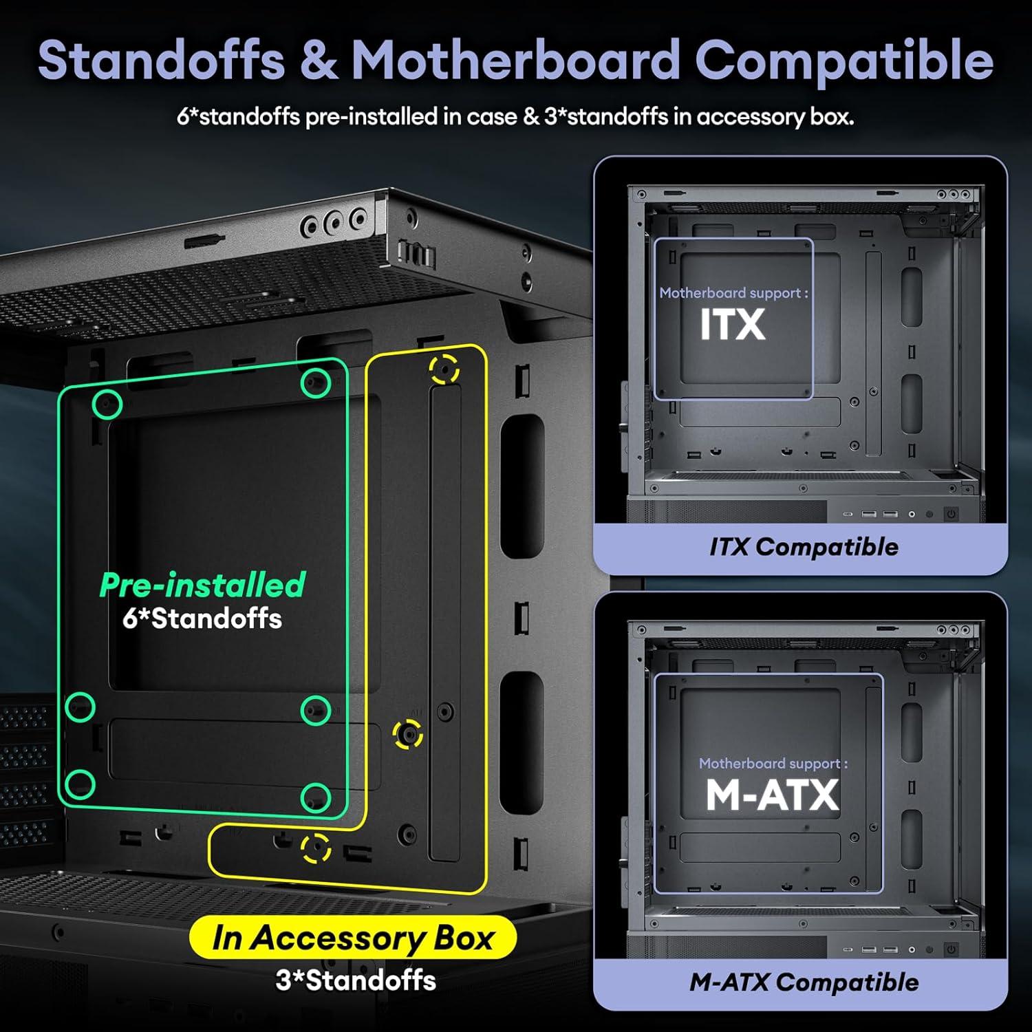 Caja Micro ATX Okinos Aqua 3 con Ventiladores ARGB 120mm