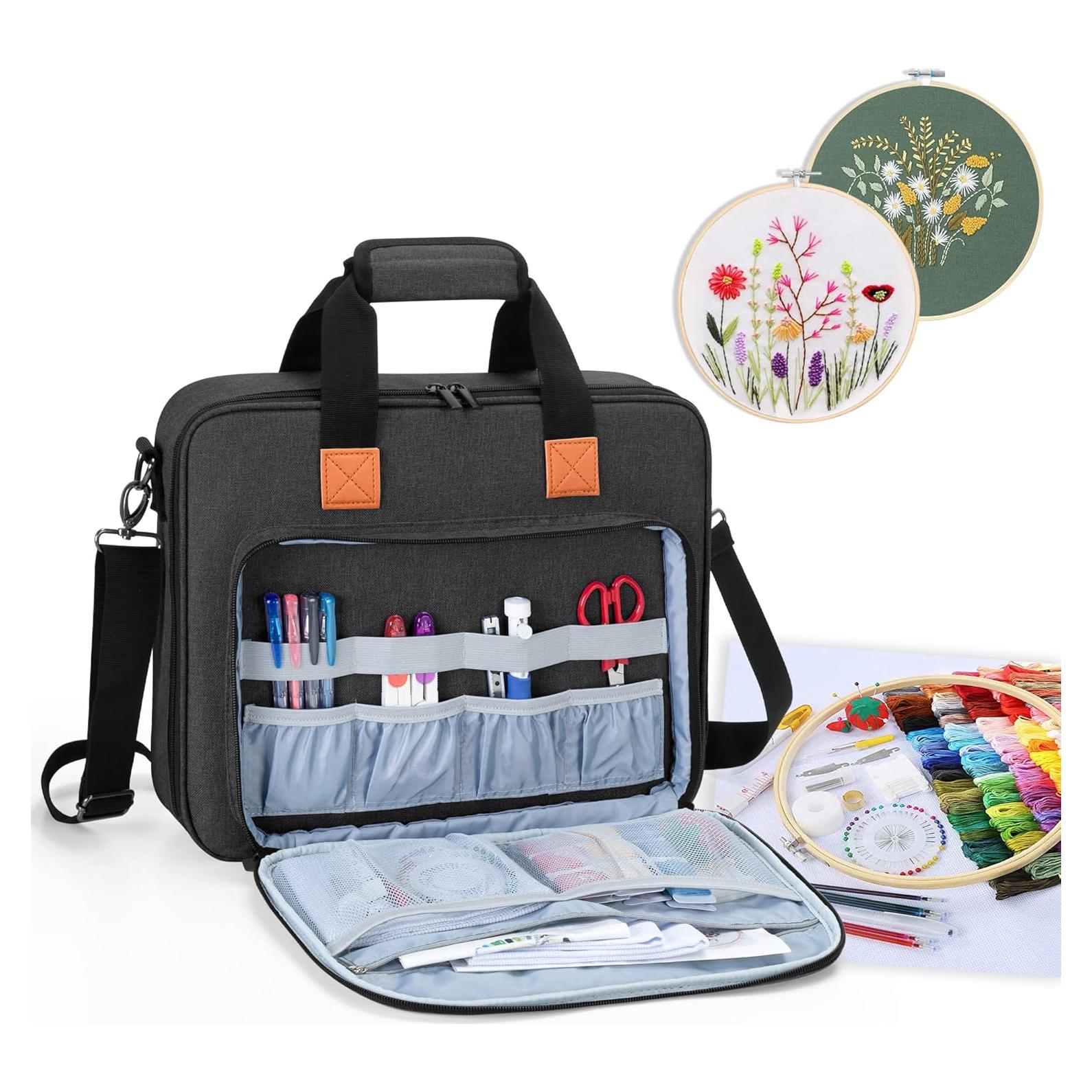 Bolsa de Proyecto de Bordado LUXJA Negra 38.7x7.6x31.8 cm