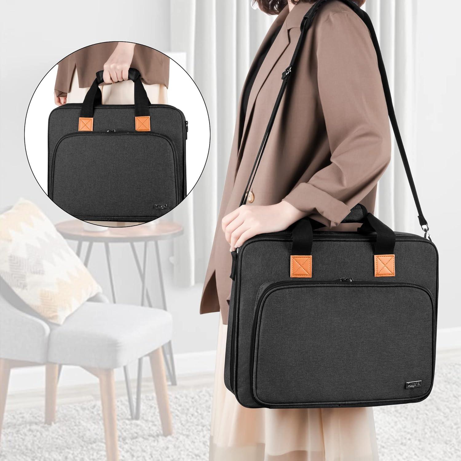 Bolsa de Proyecto de Bordado LUXJA Negra 38.7x7.6x31.8 cm