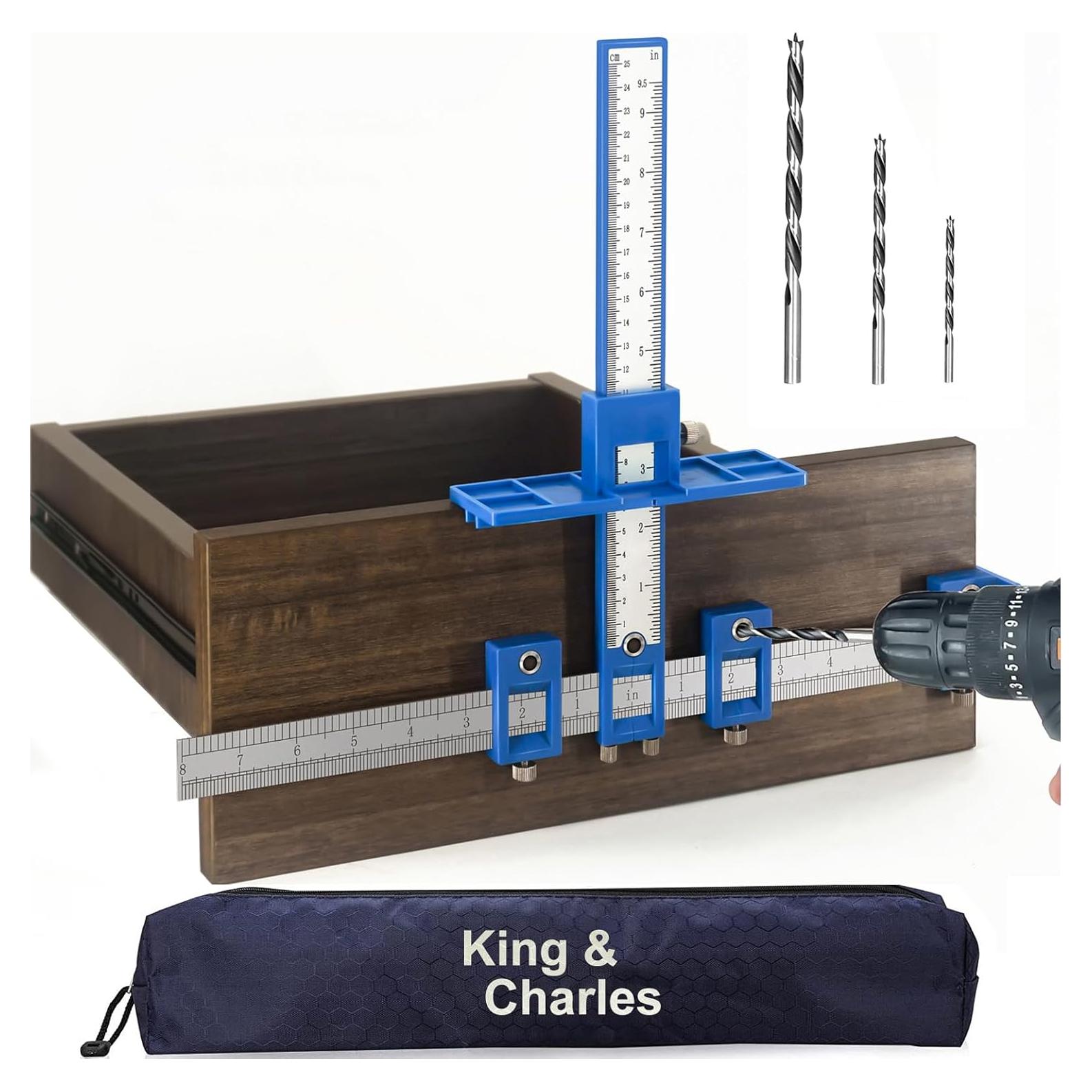 Plantilla de Hardware de Gabinete King&Charles con Brocas de Madera