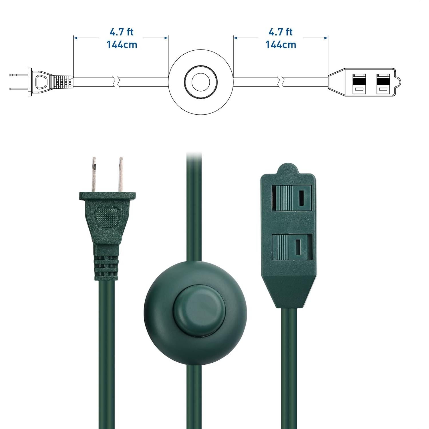 Cable de Extensión 3 Salidas Verde Cable Matters 3.05m con Interruptor