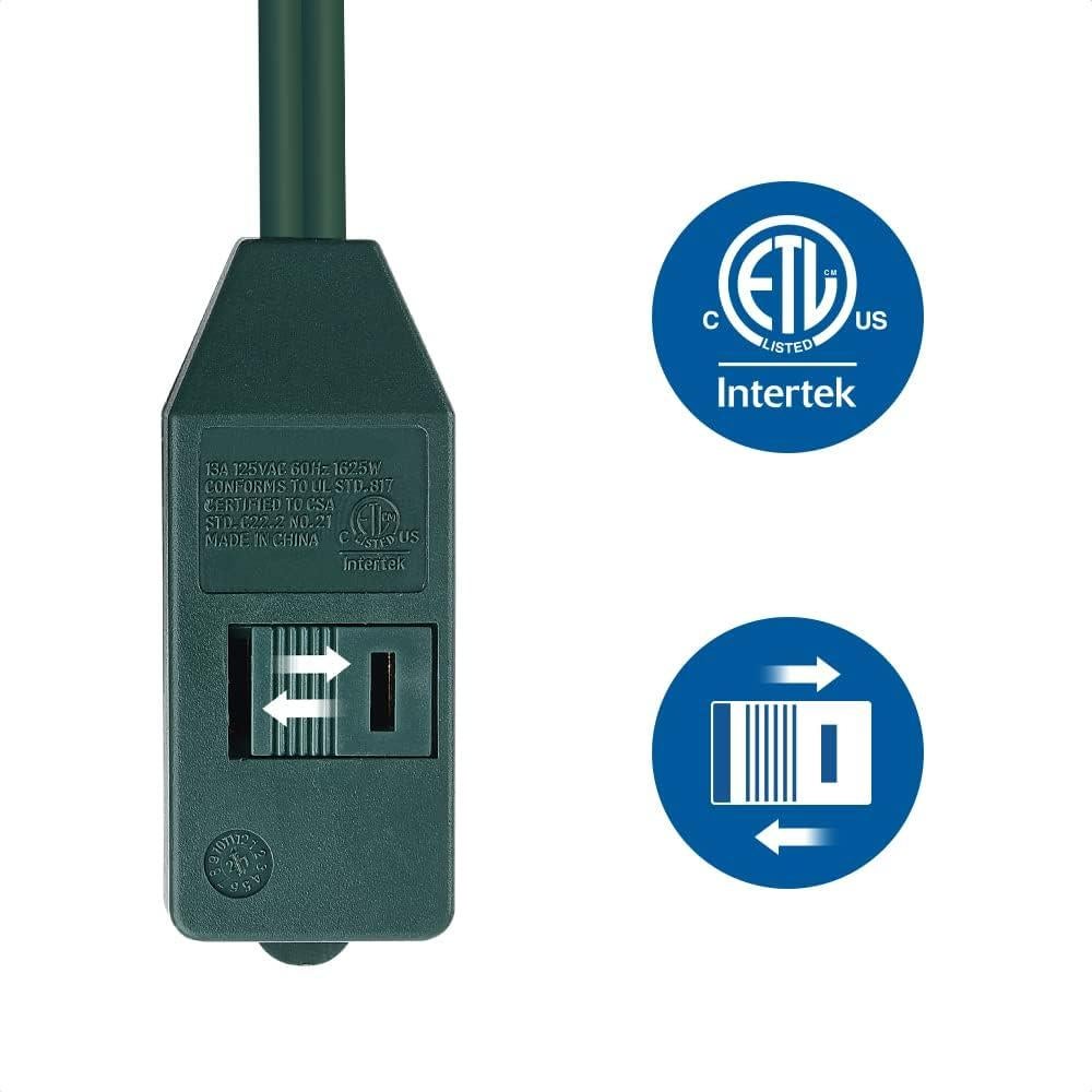 Cable de Extensión 3 Salidas Verde Cable Matters 3.05m con Interruptor