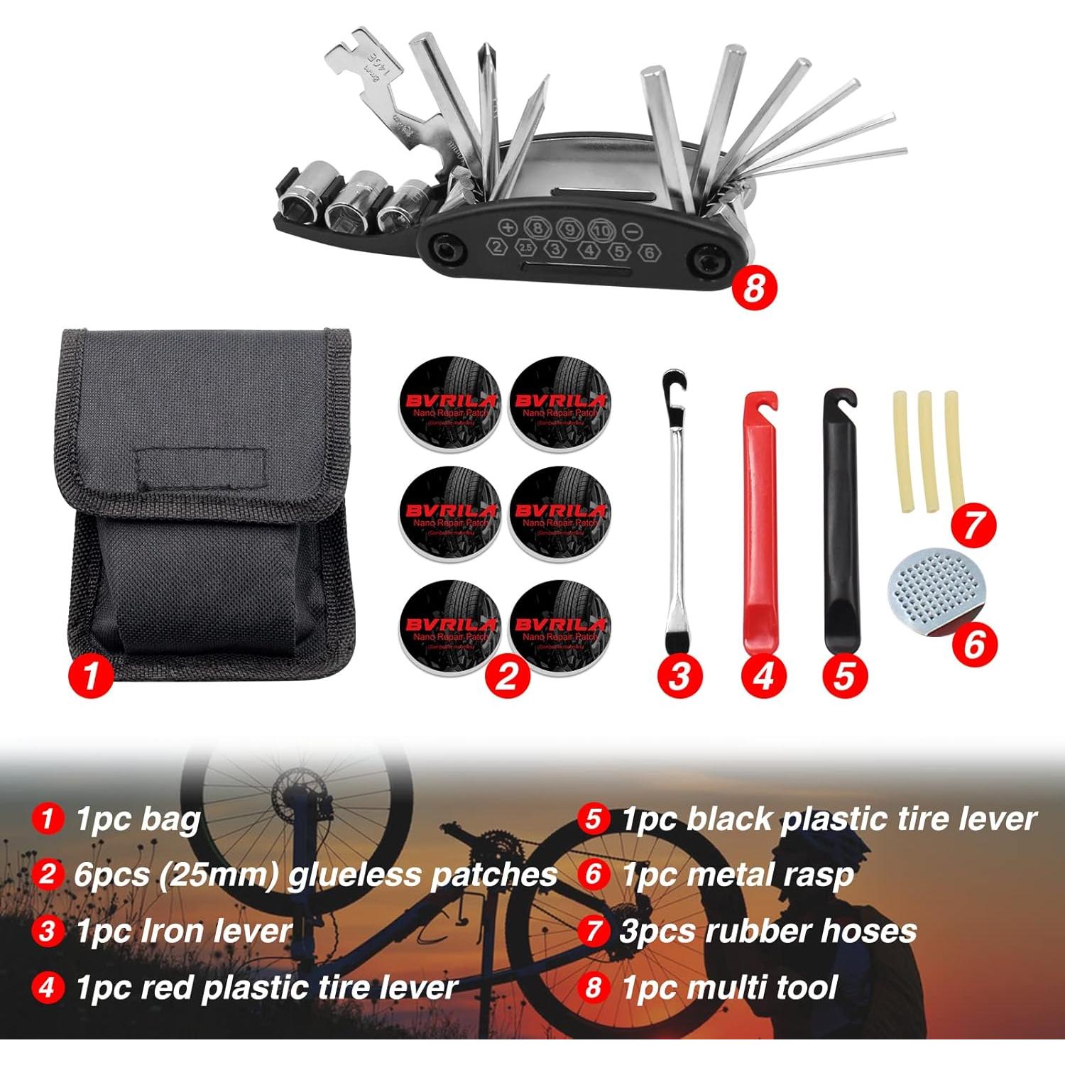 Kit de Herramientas BVRILA 15 en 1 para Bicicletas