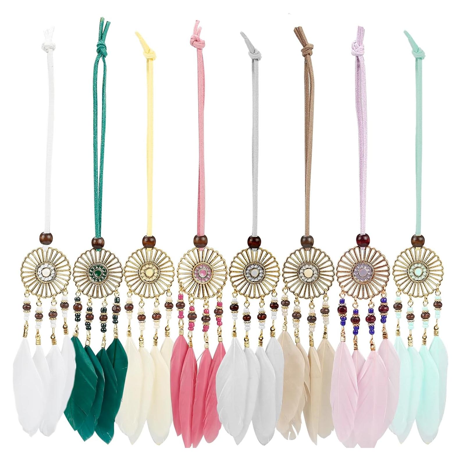 Set de 8 Atrapa Sueños Colgantes Ygmoner 30cm Múltiples Colores