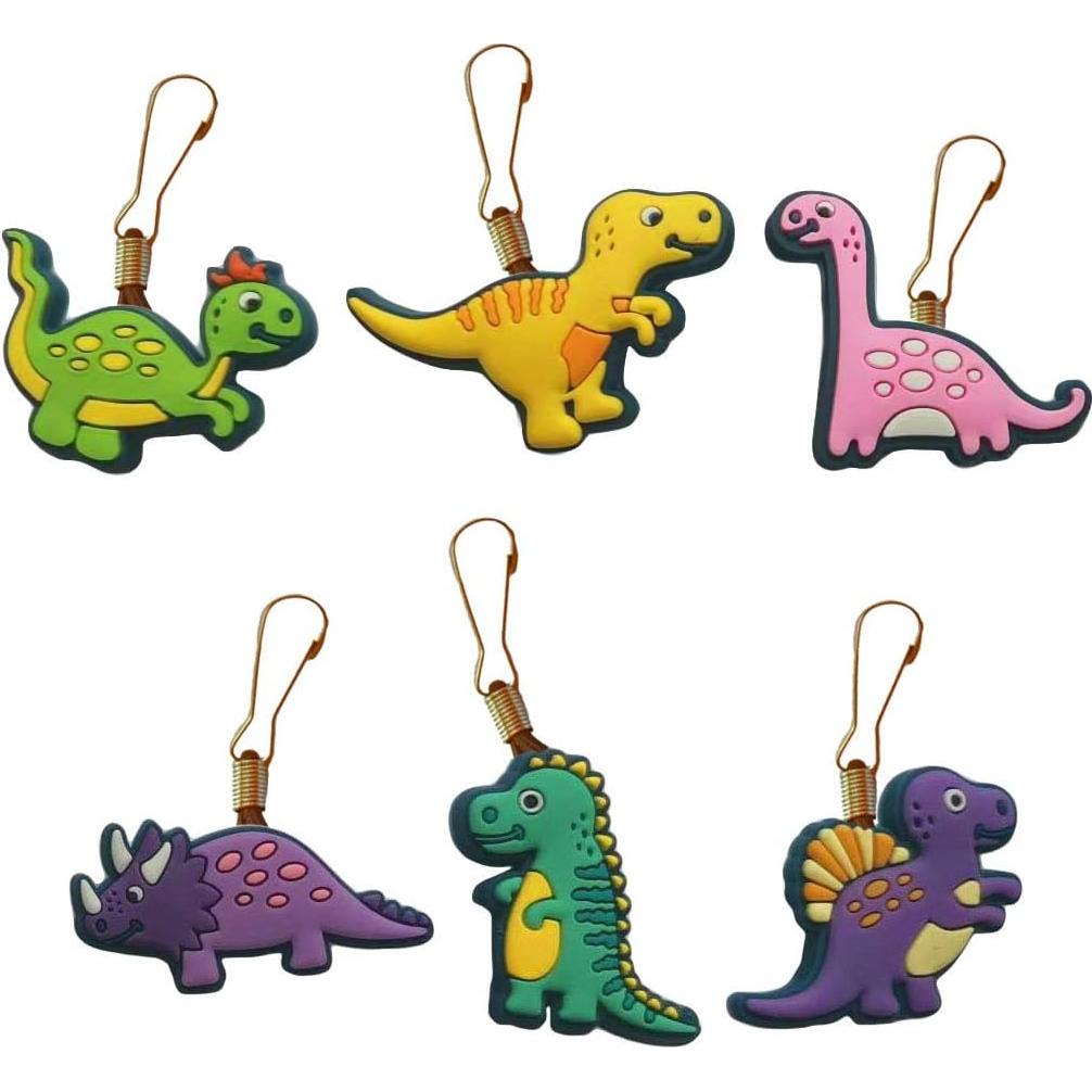 Tiradores de Cremallera Avirgo Set de 6 Dinosaurios PVC