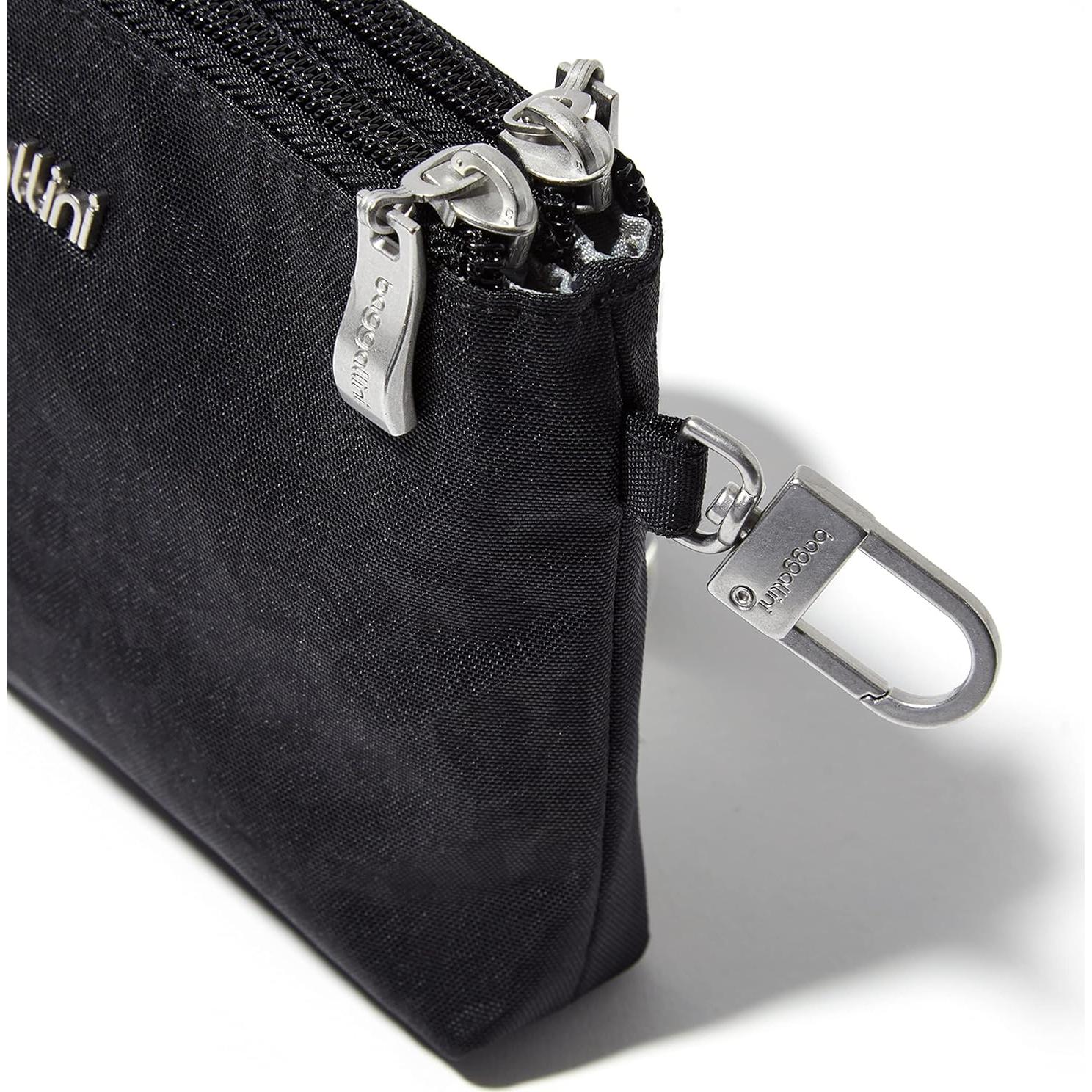 Baggallini Pouch RFID Desmontable para Mujeres - Leopardo Negro