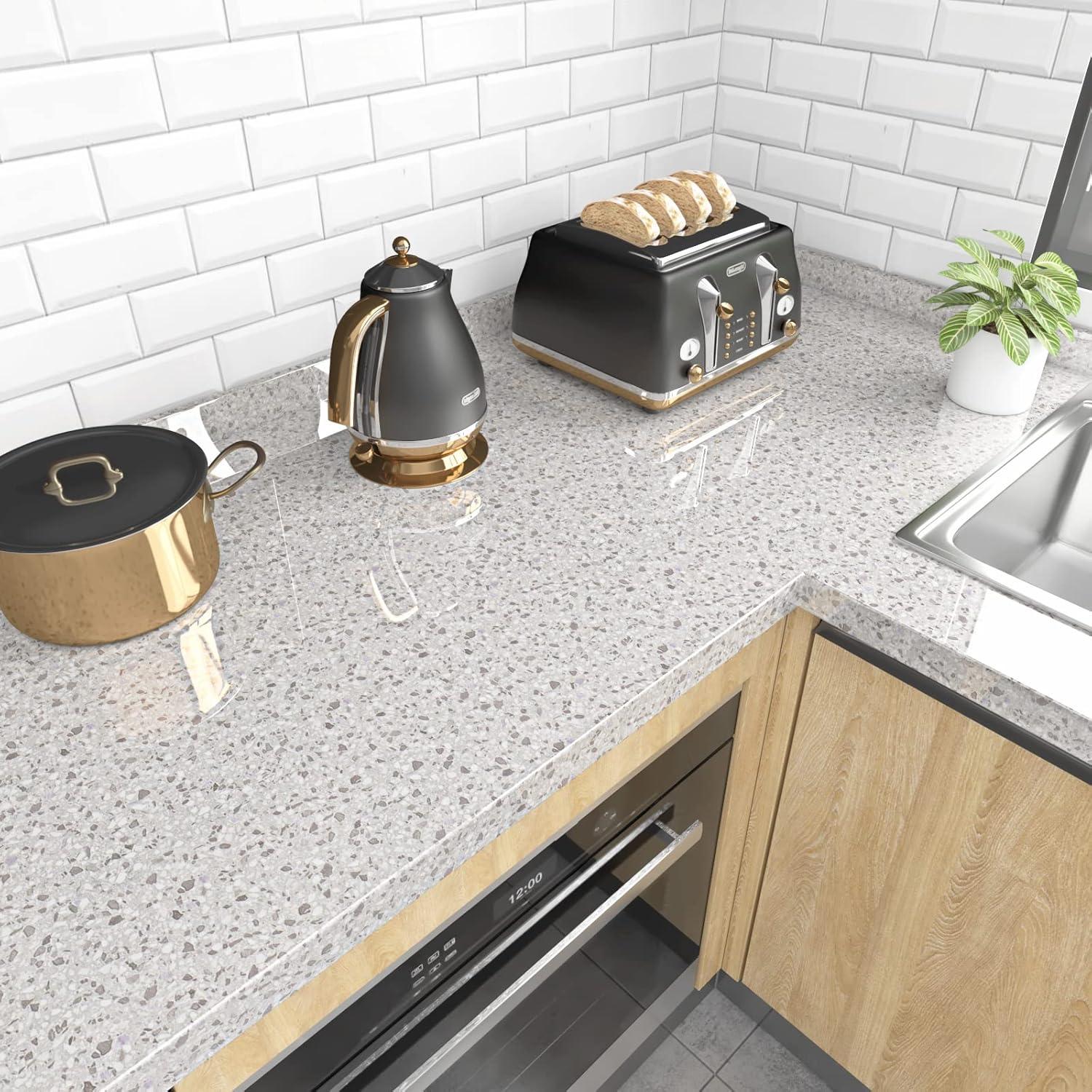 Papel Contacto Autoadhesivo FunStick Granito Gris 30CM x 5M