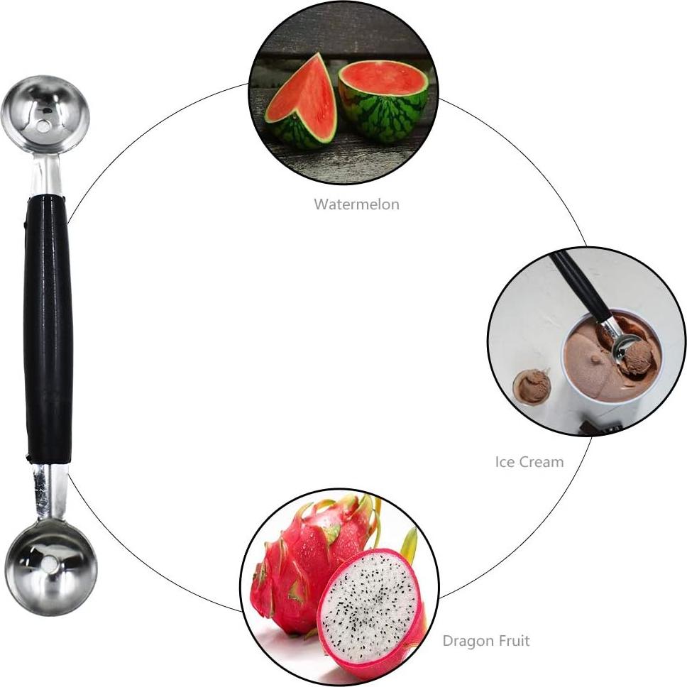 Paquete de 2 cucharas sacabolas de melón acero inoxidable