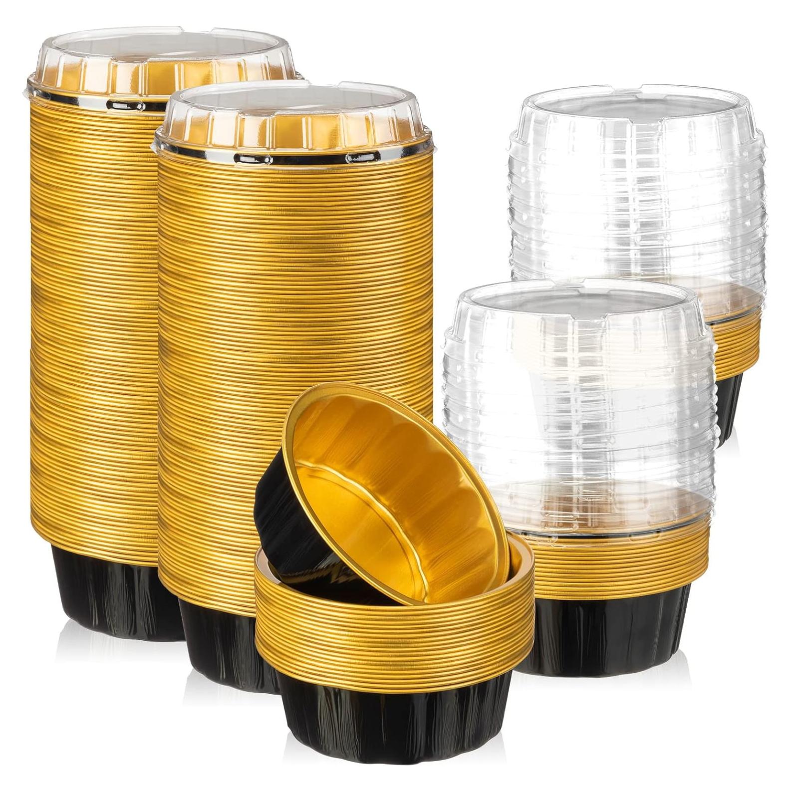 Paquete de 100 Ramekins Desechables Tessco 236.6g Aluminio