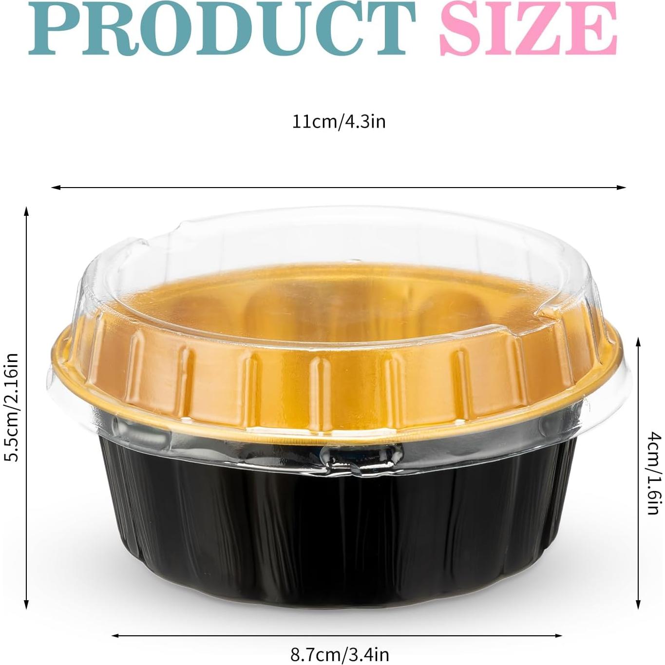 Paquete de 100 Ramekins Desechables Tessco 236.6g Aluminio