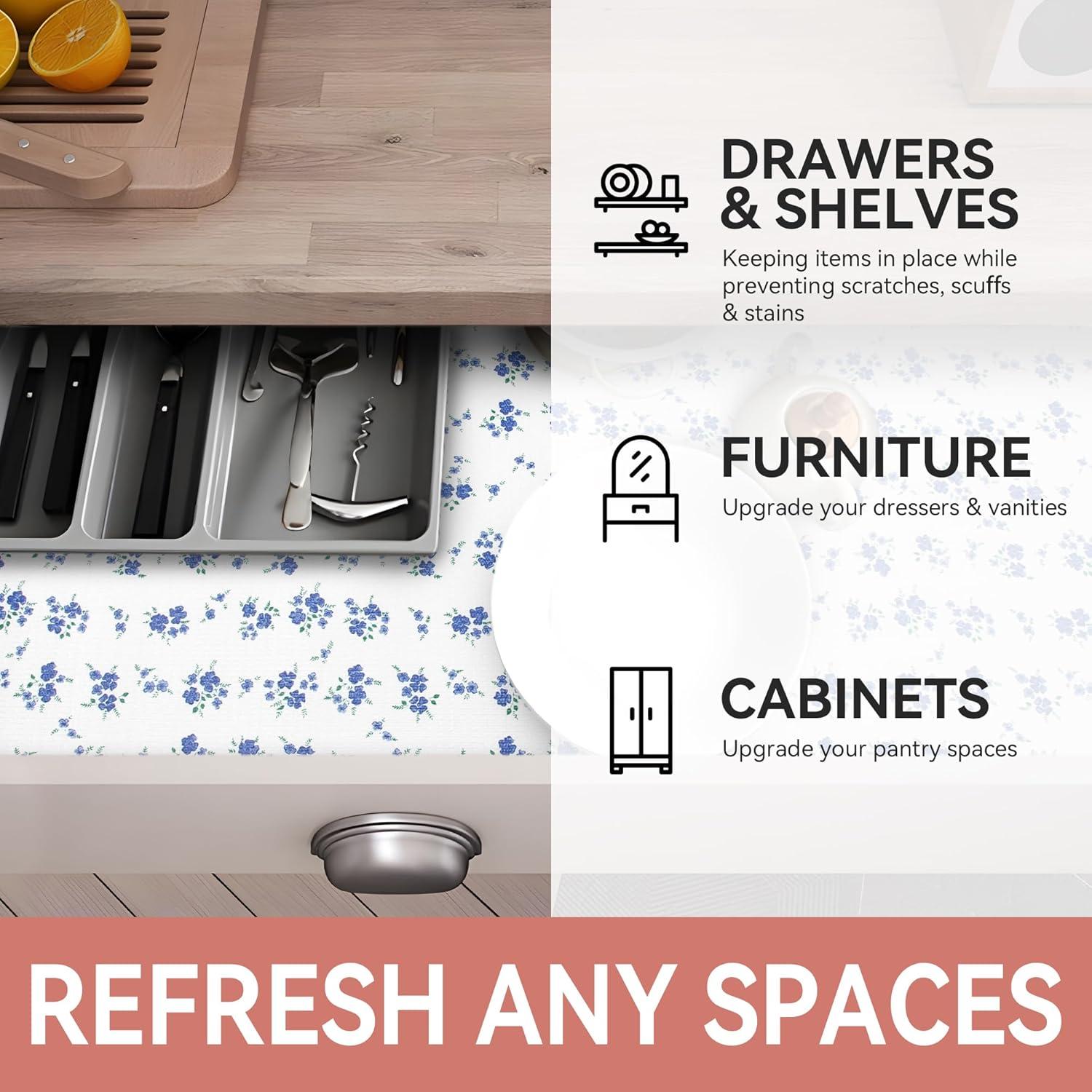 Forro de Estante RAY STAR 30x300 cm Floral Antideslizante