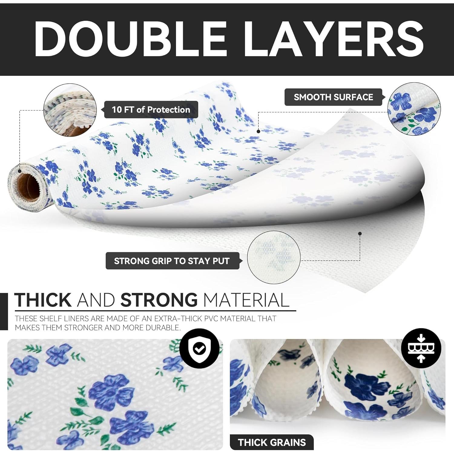 Forro de Estante RAY STAR 30x300 cm Floral Antideslizante