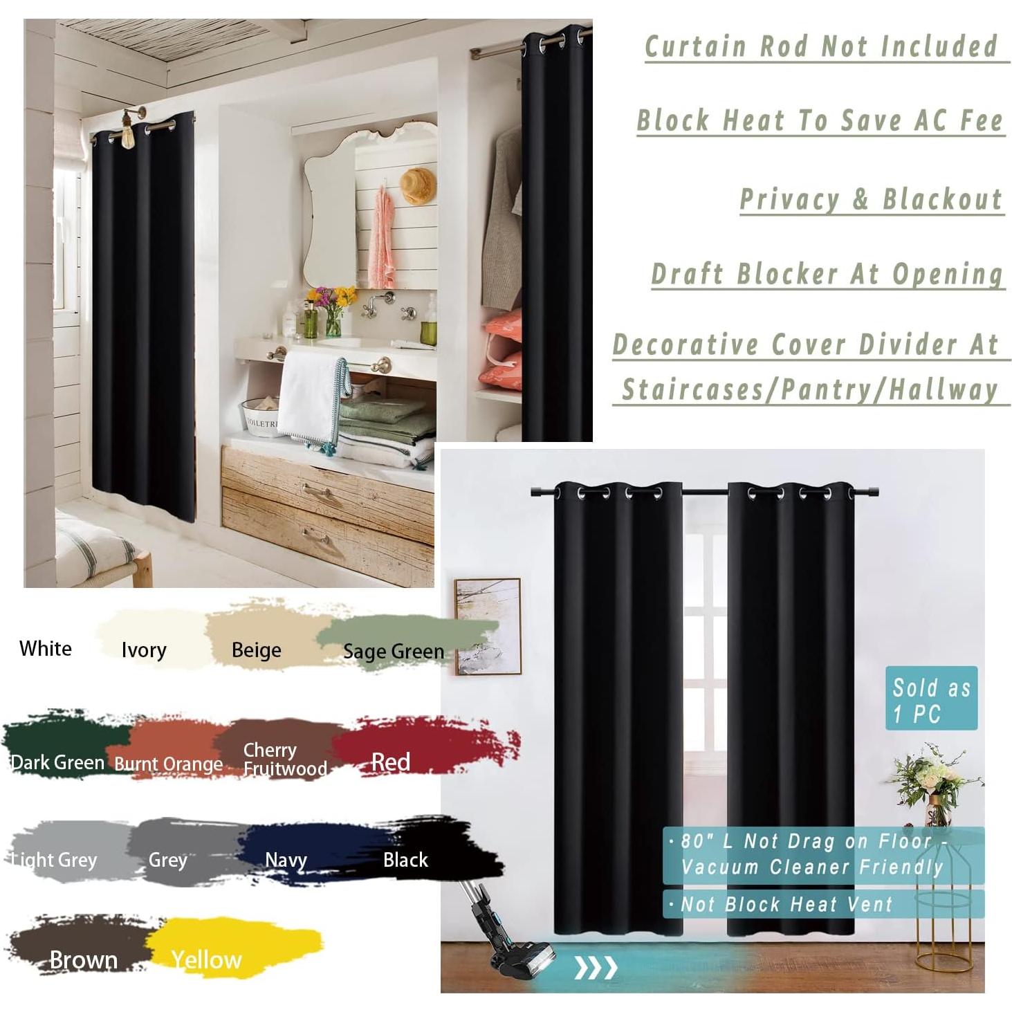 Cortina de Puerta Aislante Térmico XTMYI 34x80 Negro