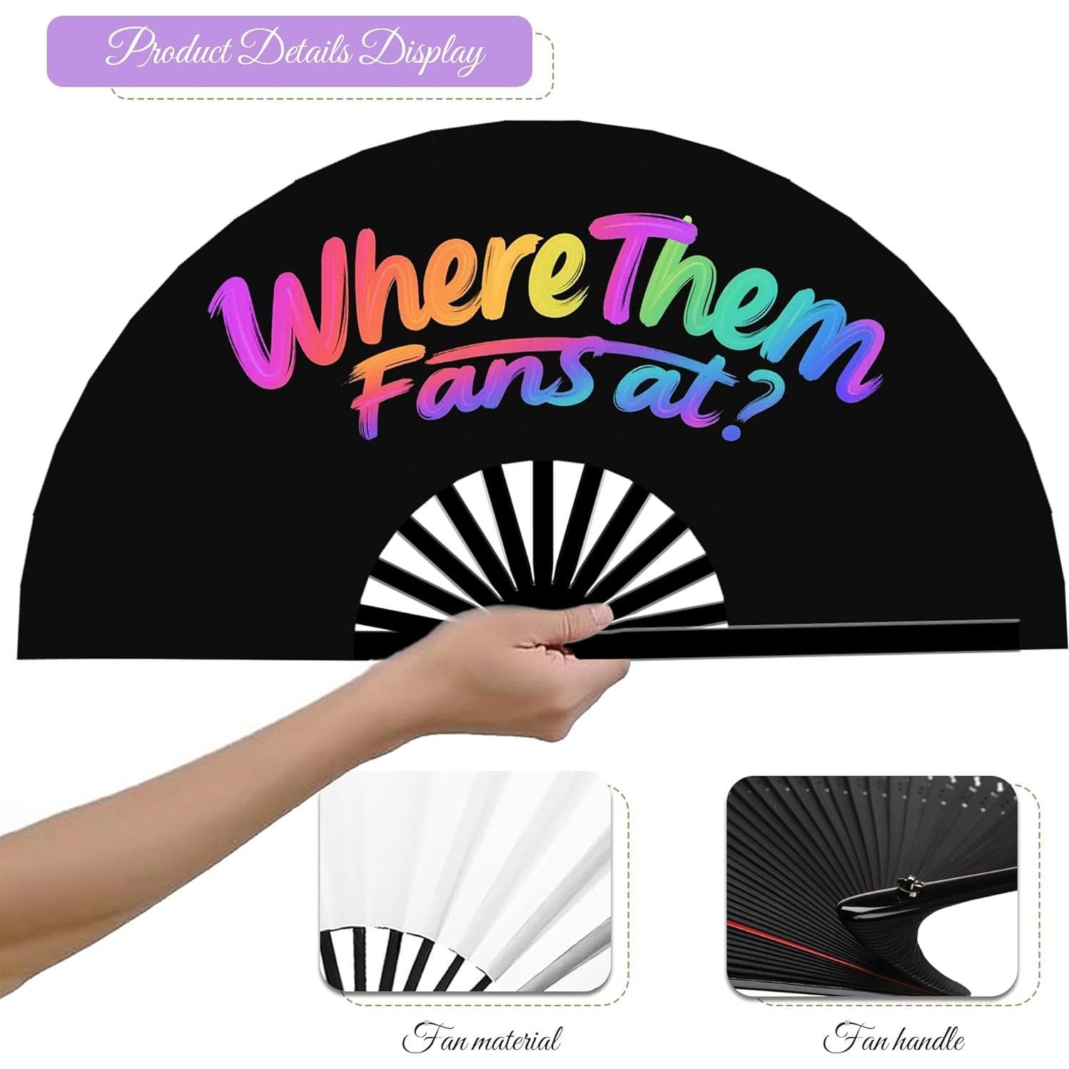 Ventilador Plegable AYTHSRIC 66 cm para Danza y Fiesta