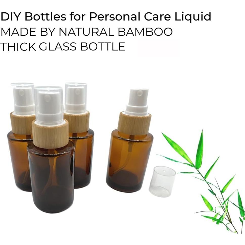 Botellas de Spray de Vidrio BEECO GIF2U 30ml 4 Pack Marrón Claro