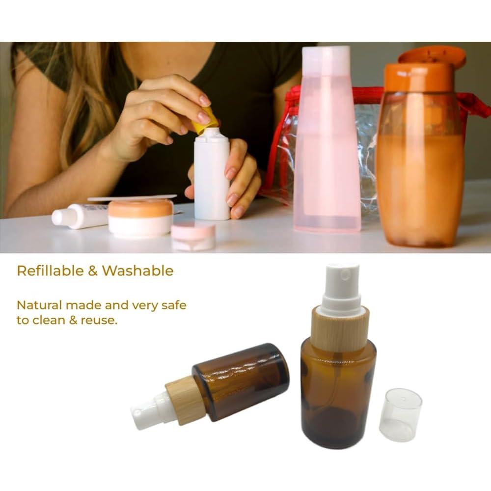 Botellas de Spray de Vidrio BEECO GIF2U 30ml 4 Pack Marrón Claro