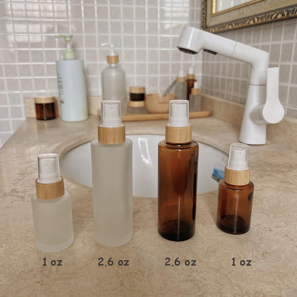 Botellas de Spray de Vidrio BEECO GIF2U 30ml 4 Pack Marrón Claro