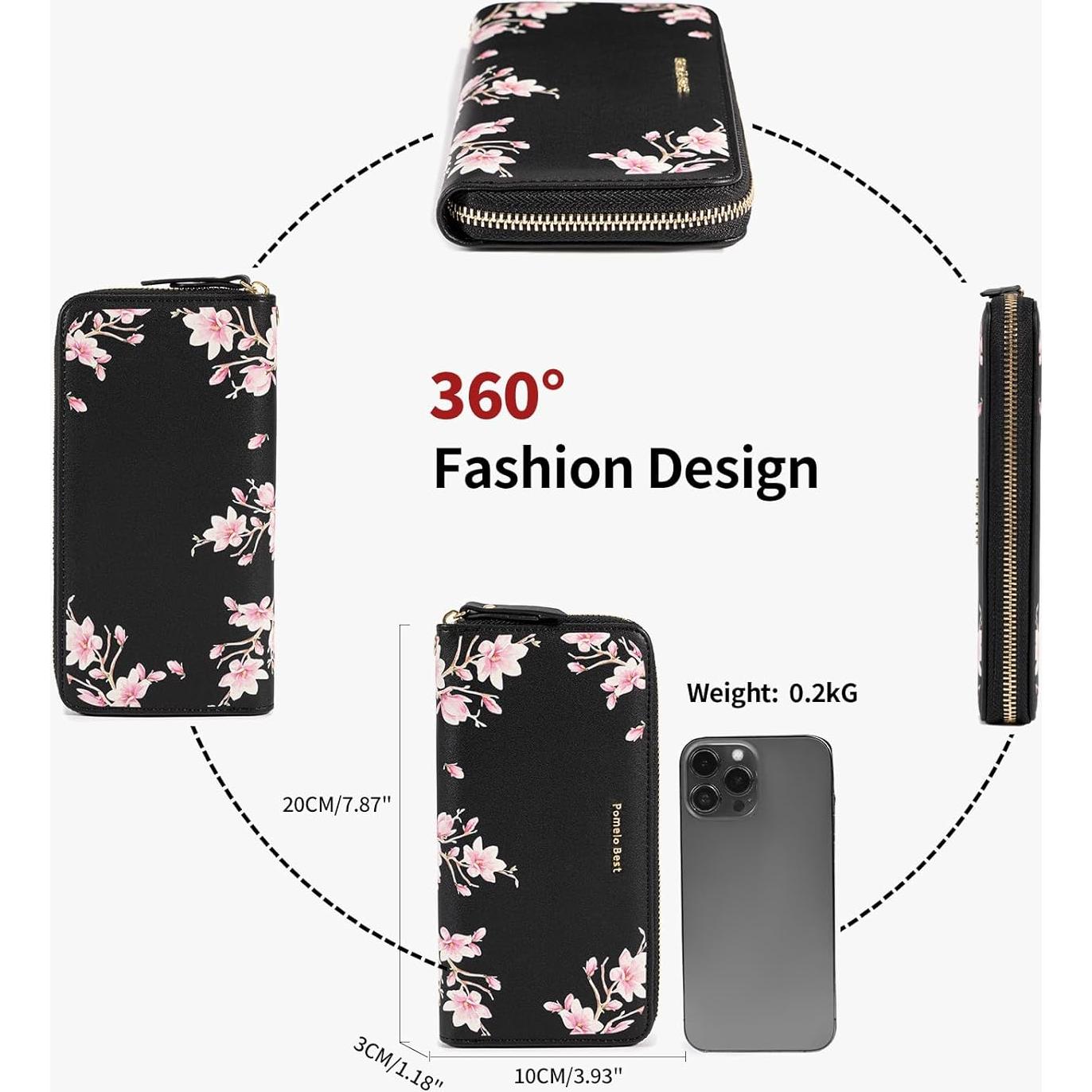 Cartera Pomelo Mejor para Mujeres con Bloqueo RFID - Negro