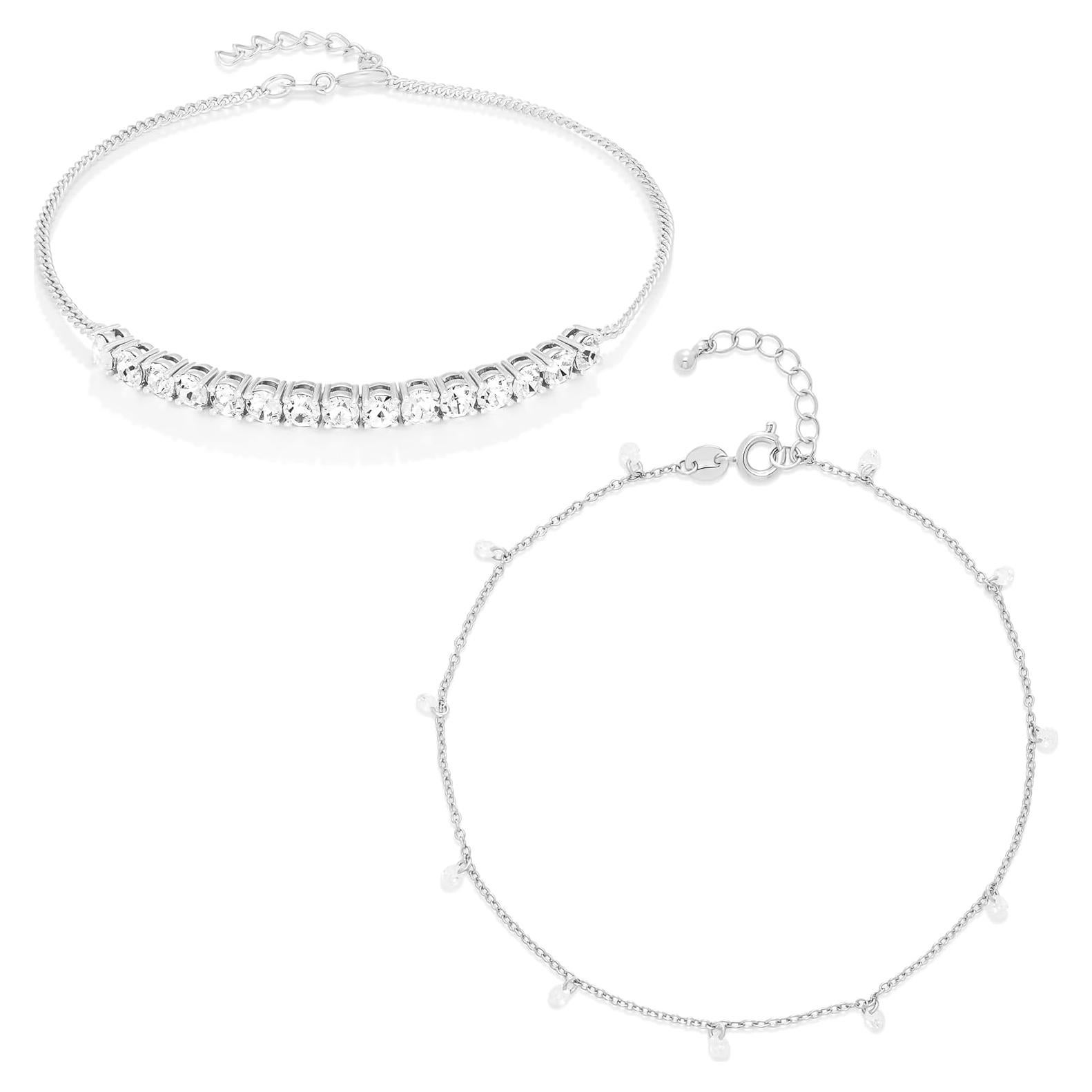 Conjunto de Tobilleras de Plata Esterlina Amazon Essentials