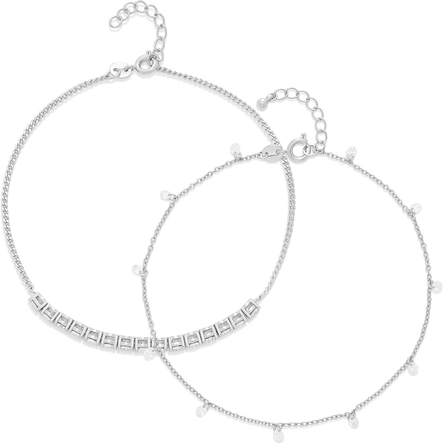 Conjunto de Tobilleras de Plata Esterlina Amazon Essentials