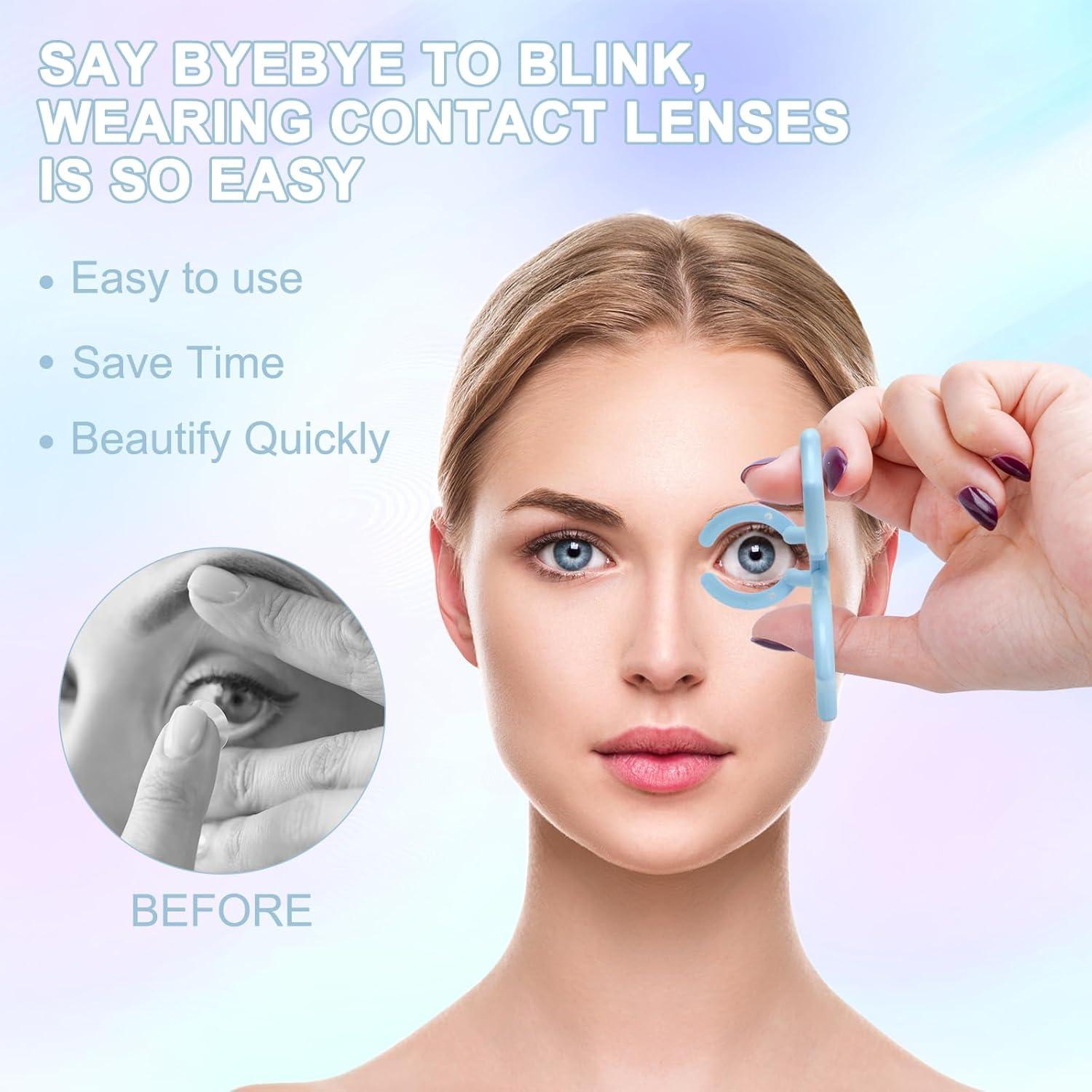 Herramienta para Aplicar Lentes de Contacto Genérica Azul - Fácil y Higiénica