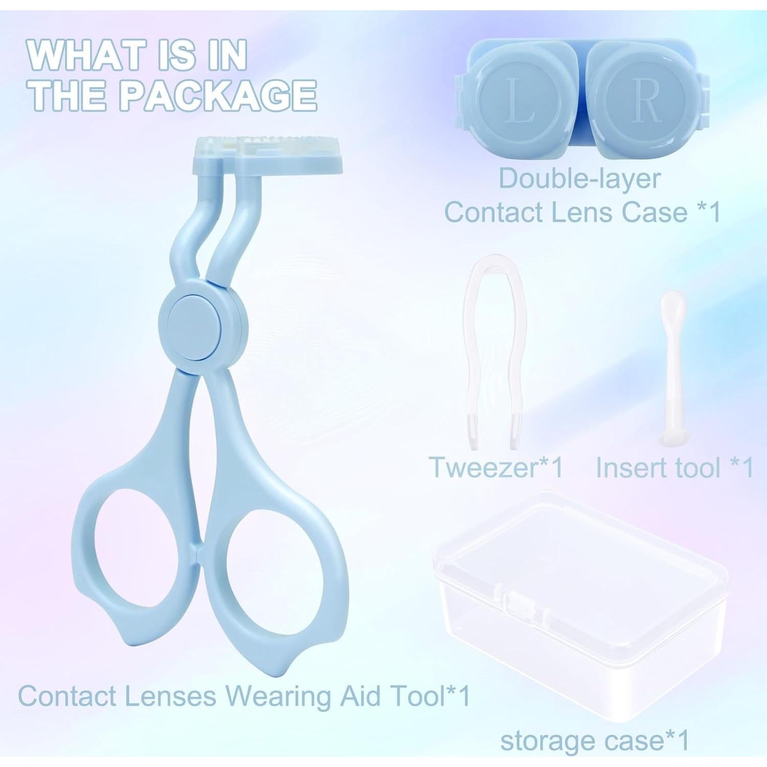 Herramienta para Aplicar Lentes de Contacto Genérica Azul - Fácil y Higiénica