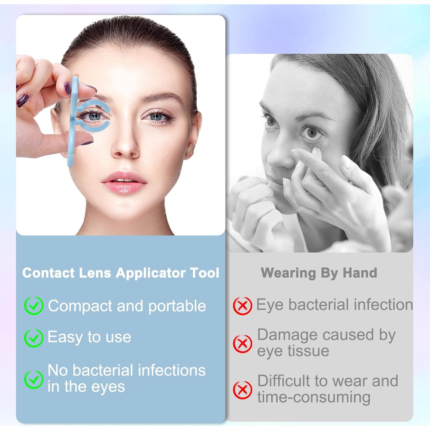 Herramienta para Aplicar Lentes de Contacto Genérica Azul - Fácil y Higiénica