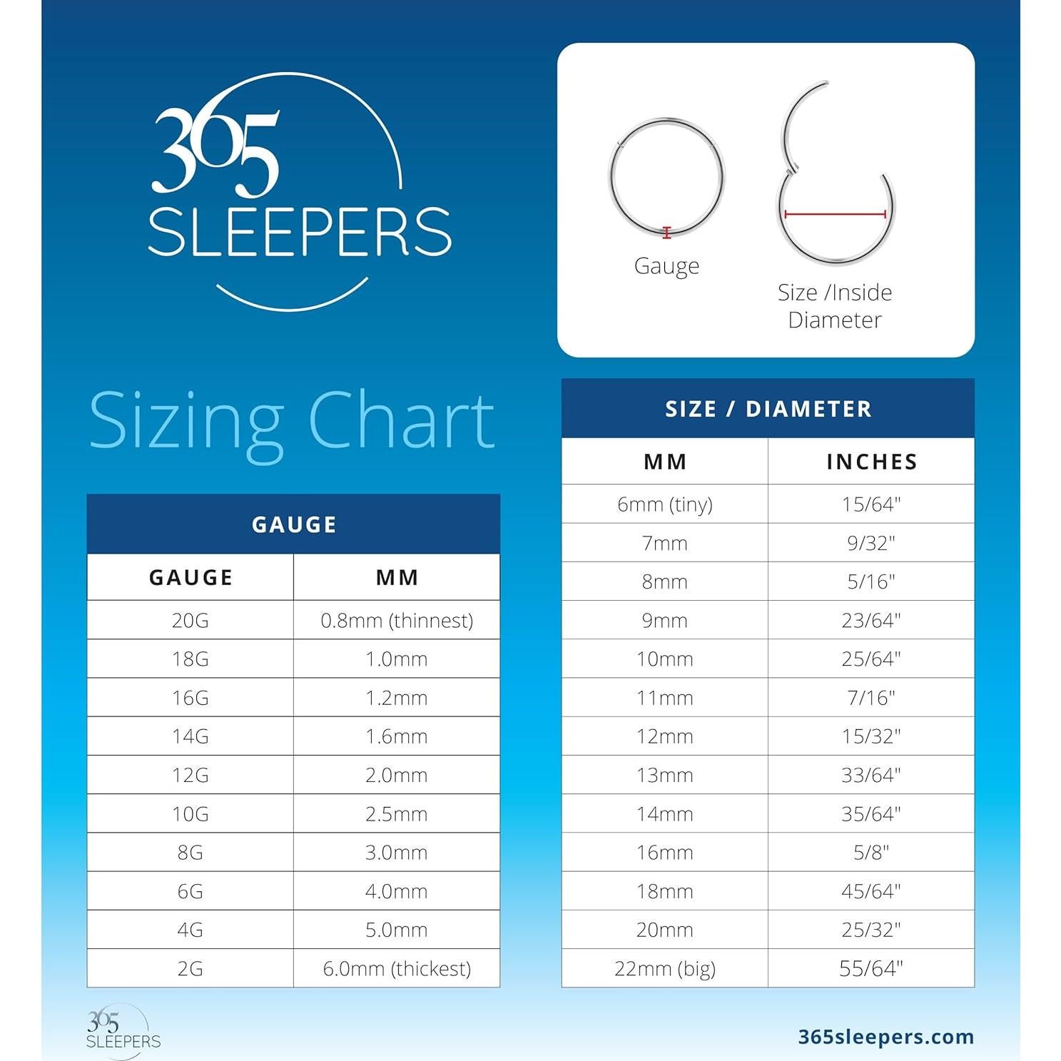 Anillo Nasal Hipoalergénico 365 Sleepers 2G 16mm Negro Acero 316L