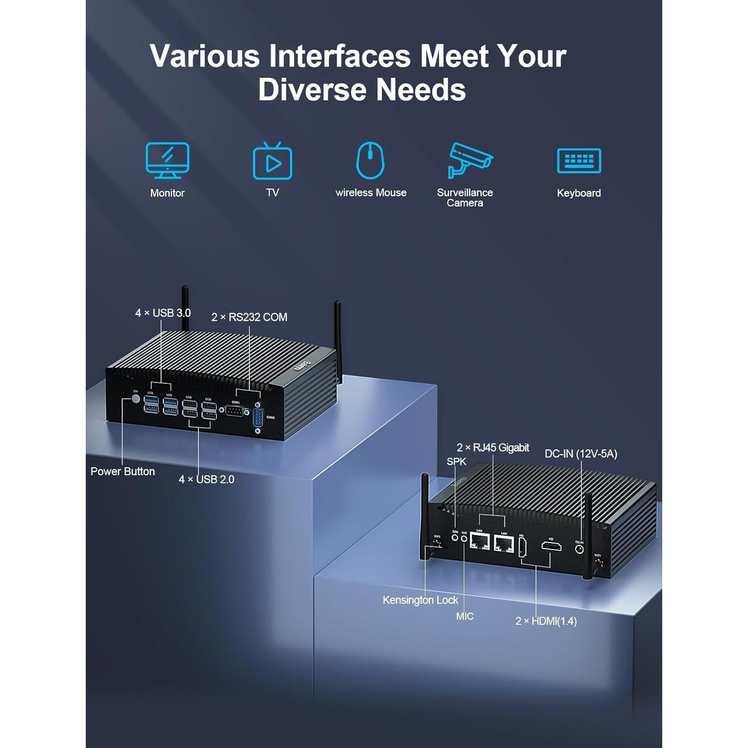 Mini PC Industrial Baieyu Core i5-8260U 16GB RAM 512GB SSD