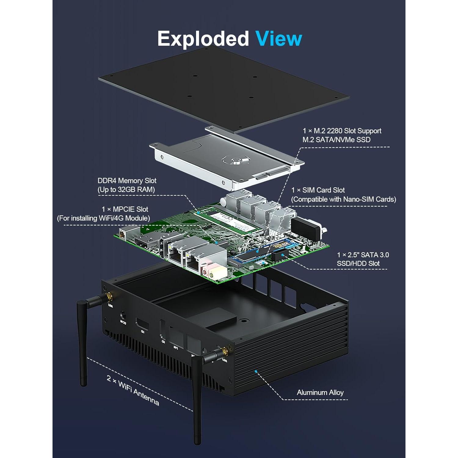 Mini PC Industrial Baieyu Core i5-8260U 16GB RAM 512GB SSD