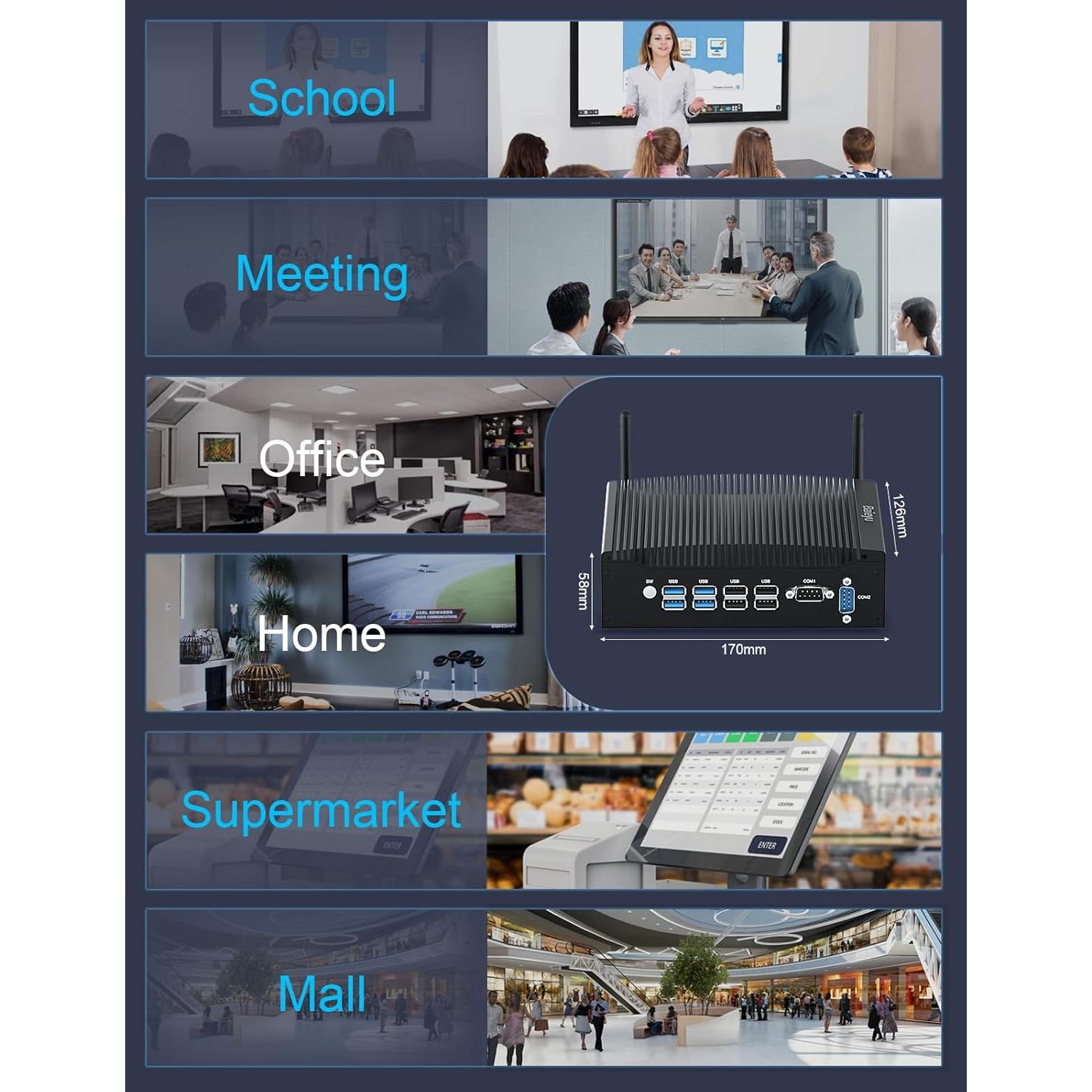 Mini PC Industrial Baieyu Core i5-8260U 16GB RAM 512GB SSD