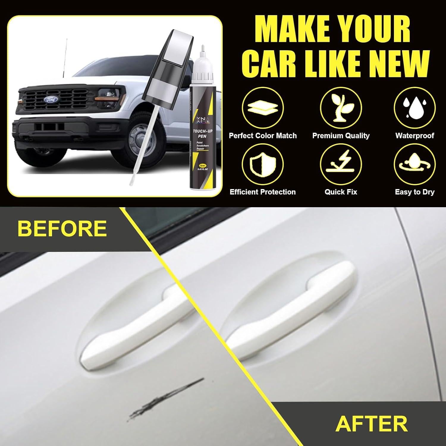 Pintura de Retoque XNA Agate Black Metallic para Ford 12ml