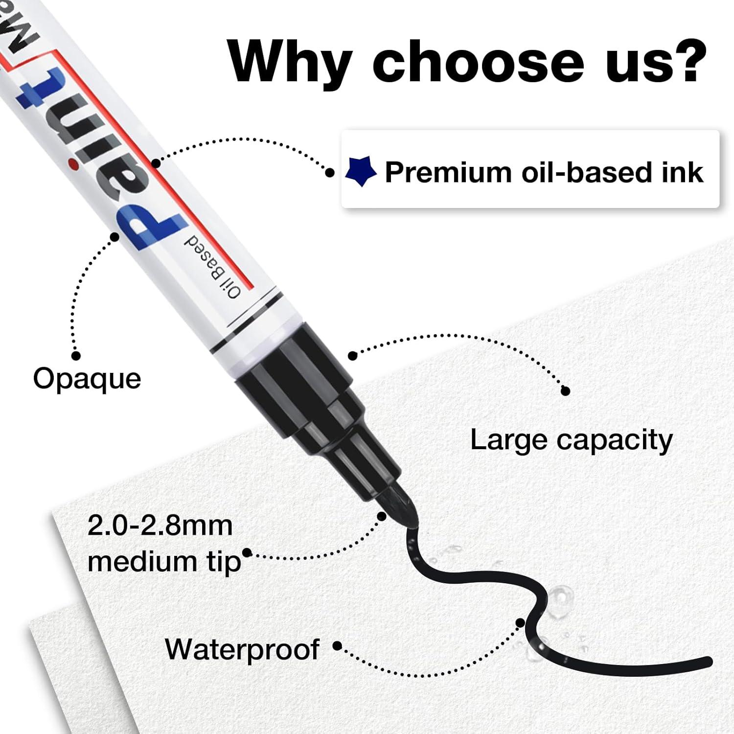 Marcadores Permanentes Negros DAPAWIN - 4 Unidades a Prueba de Agua