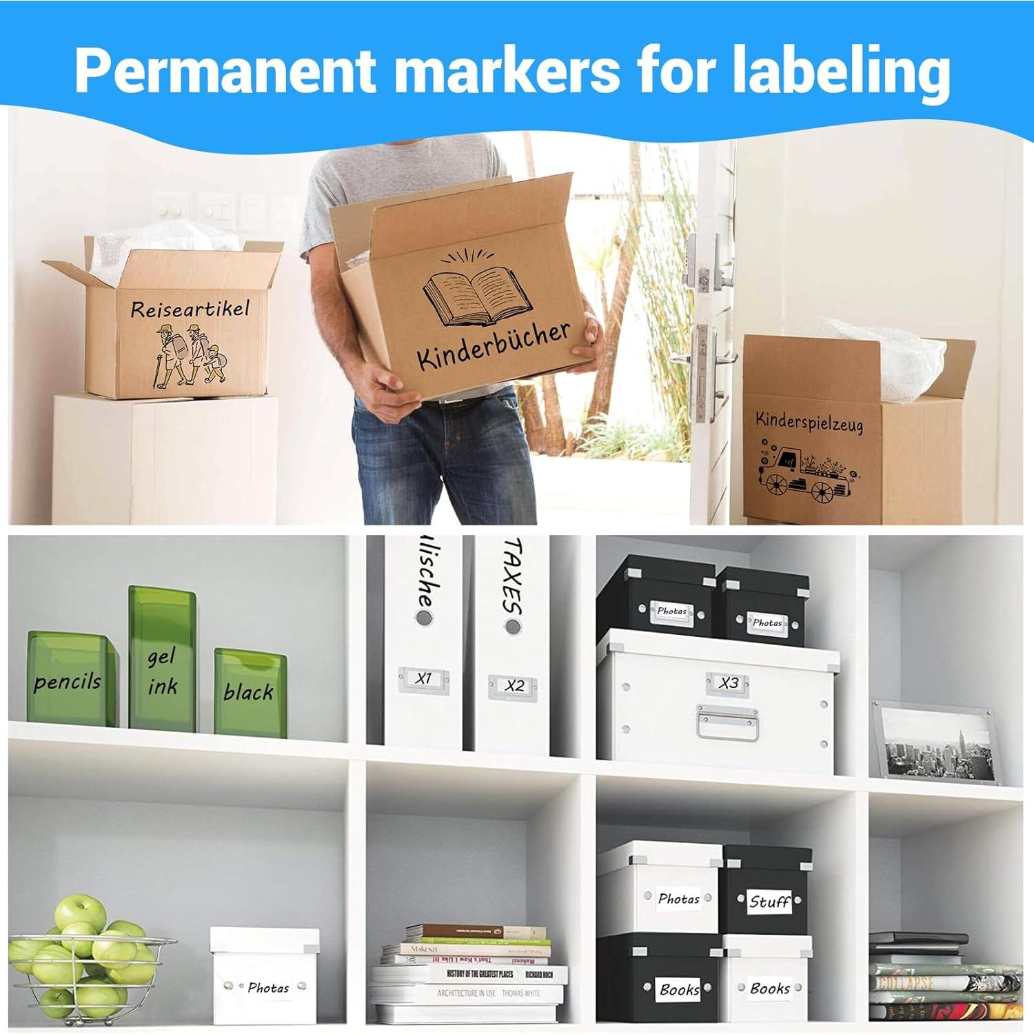 Marcadores Permanentes Negros DAPAWIN - 4 Unidades a Prueba de Agua