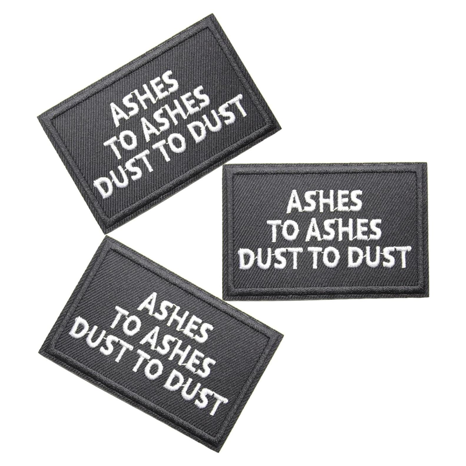 Parche Bordado U-Sky Cenizas a Cenizas 8x5 cm - Paquete de 3