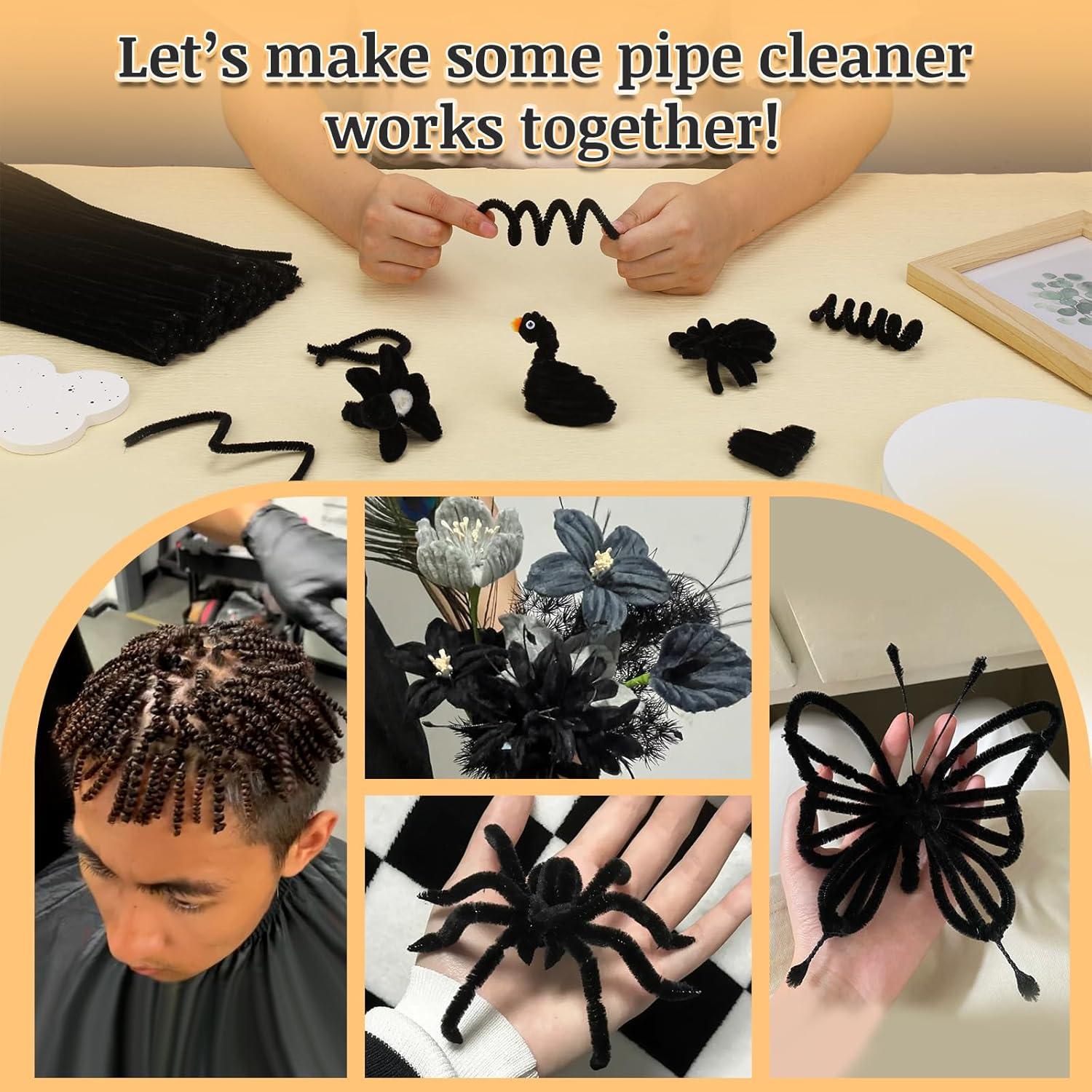 Limpiadores de tuberías negros Zlulary 100 PCS 30 cm para manualidades