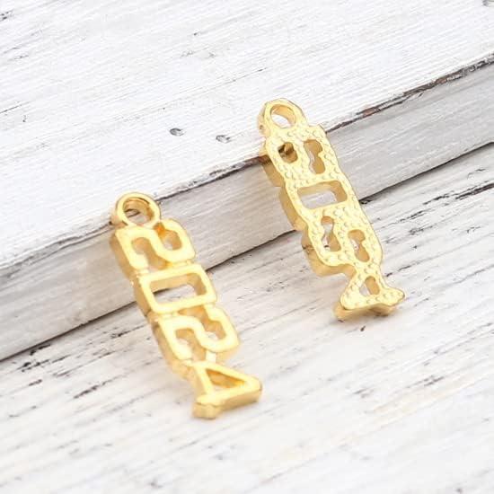 50 Charms Colgantes PEPPERLONELY Baño de Oro 20x6mm