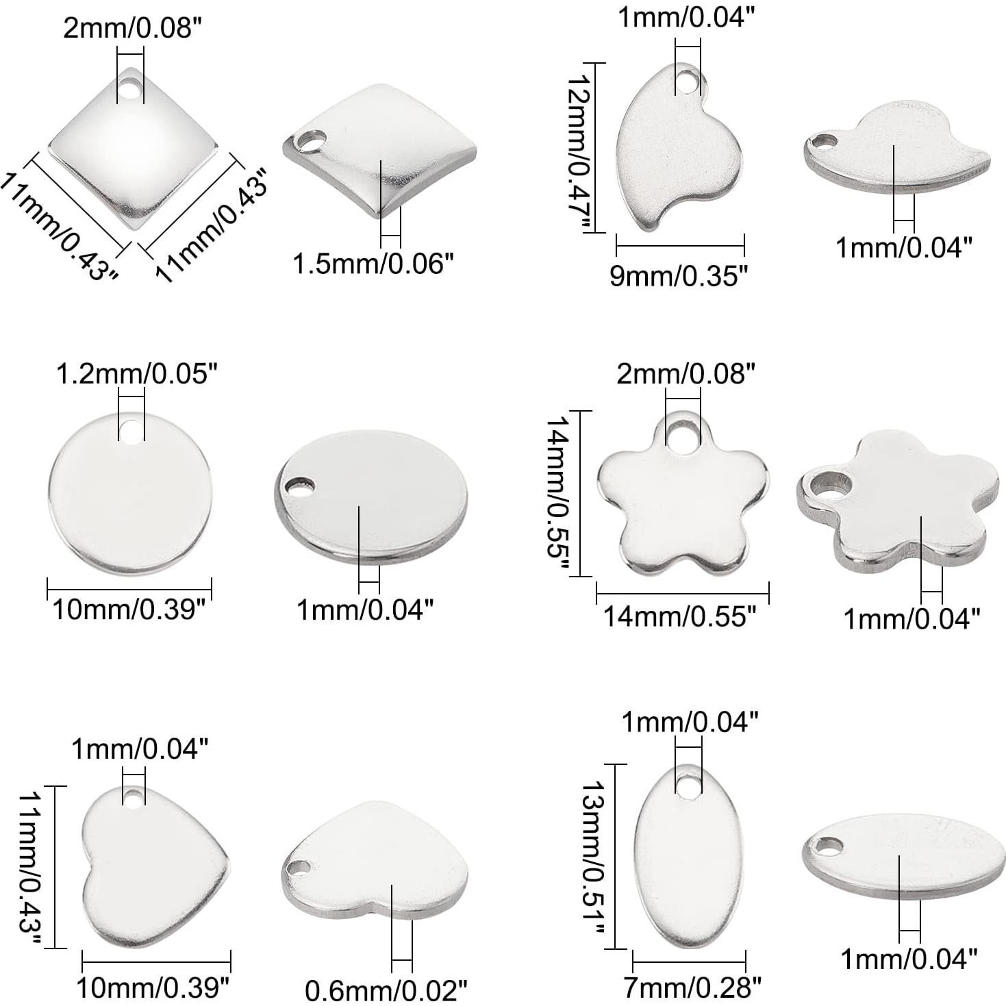 Etiquetas Planas en Blanco PH PandaHall 120 Pcs Acero Inoxidable