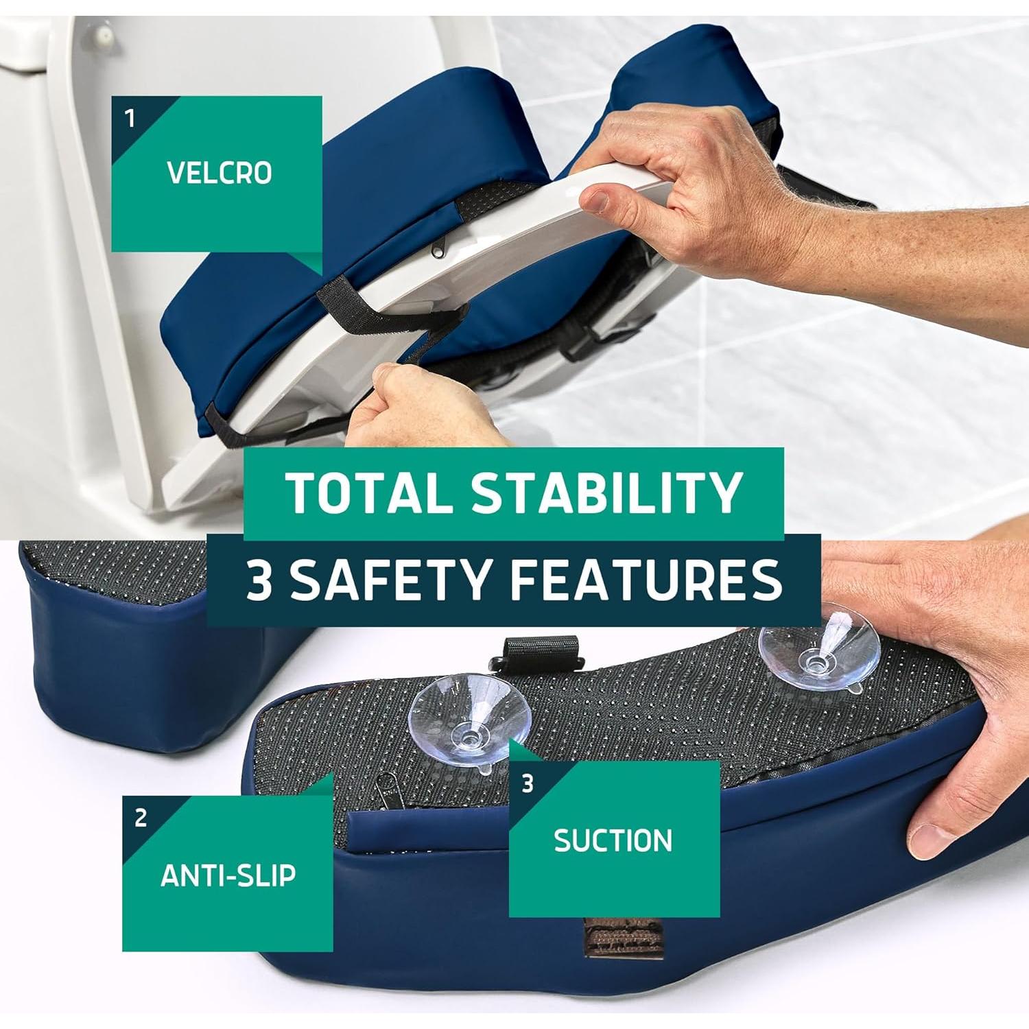 Elevador de Asiento de Inodoro Lunderg 7.62 cm Azul - Espuma Firme