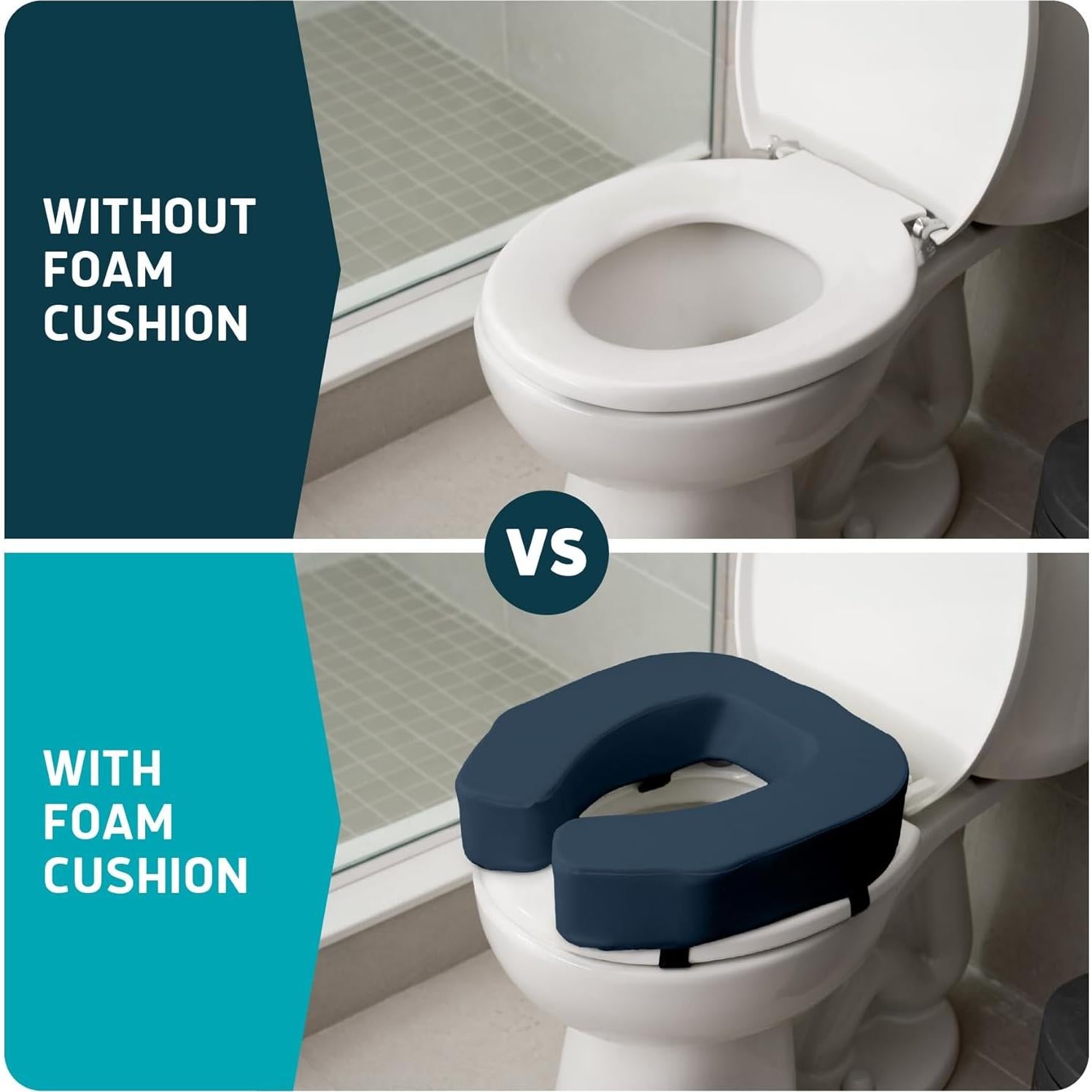 Elevador de Asiento de Inodoro Lunderg 7.62 cm Azul - Espuma Firme