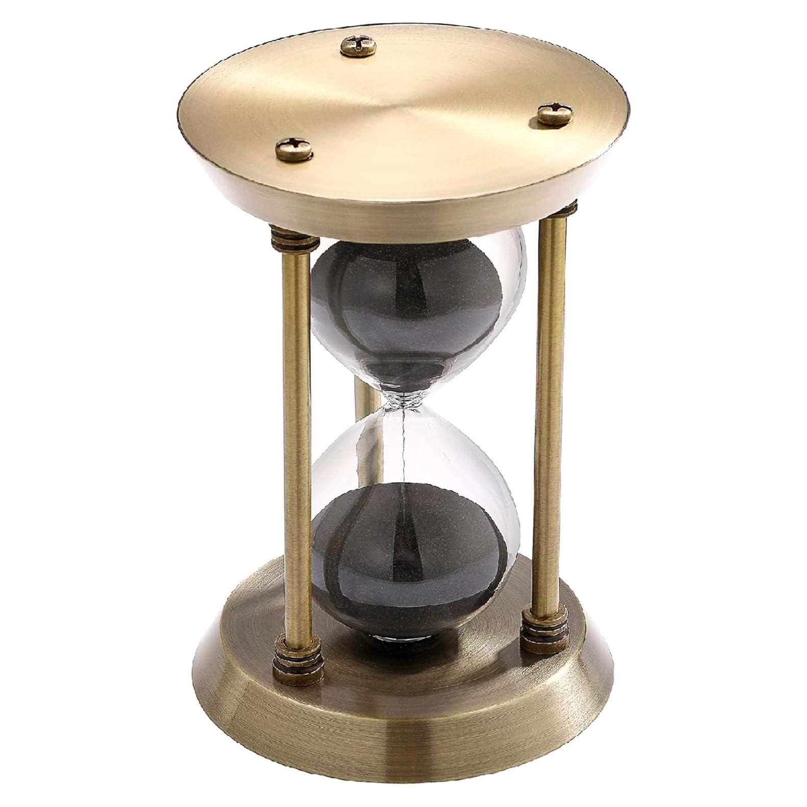 Reloj de Arena SuLiao 1 Minuto Metal Latón Negro Decorativo