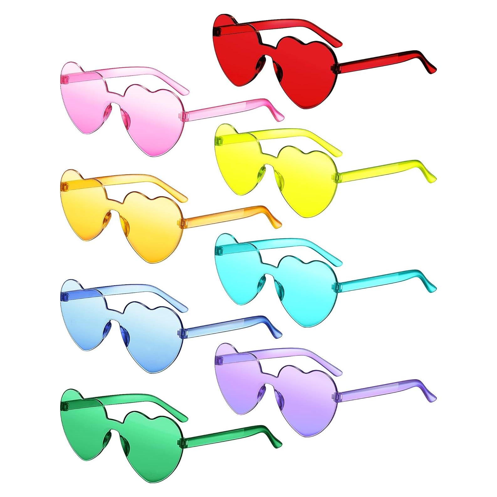 Gafas de sol sin montura Frienda en forma de corazón - 8 pares