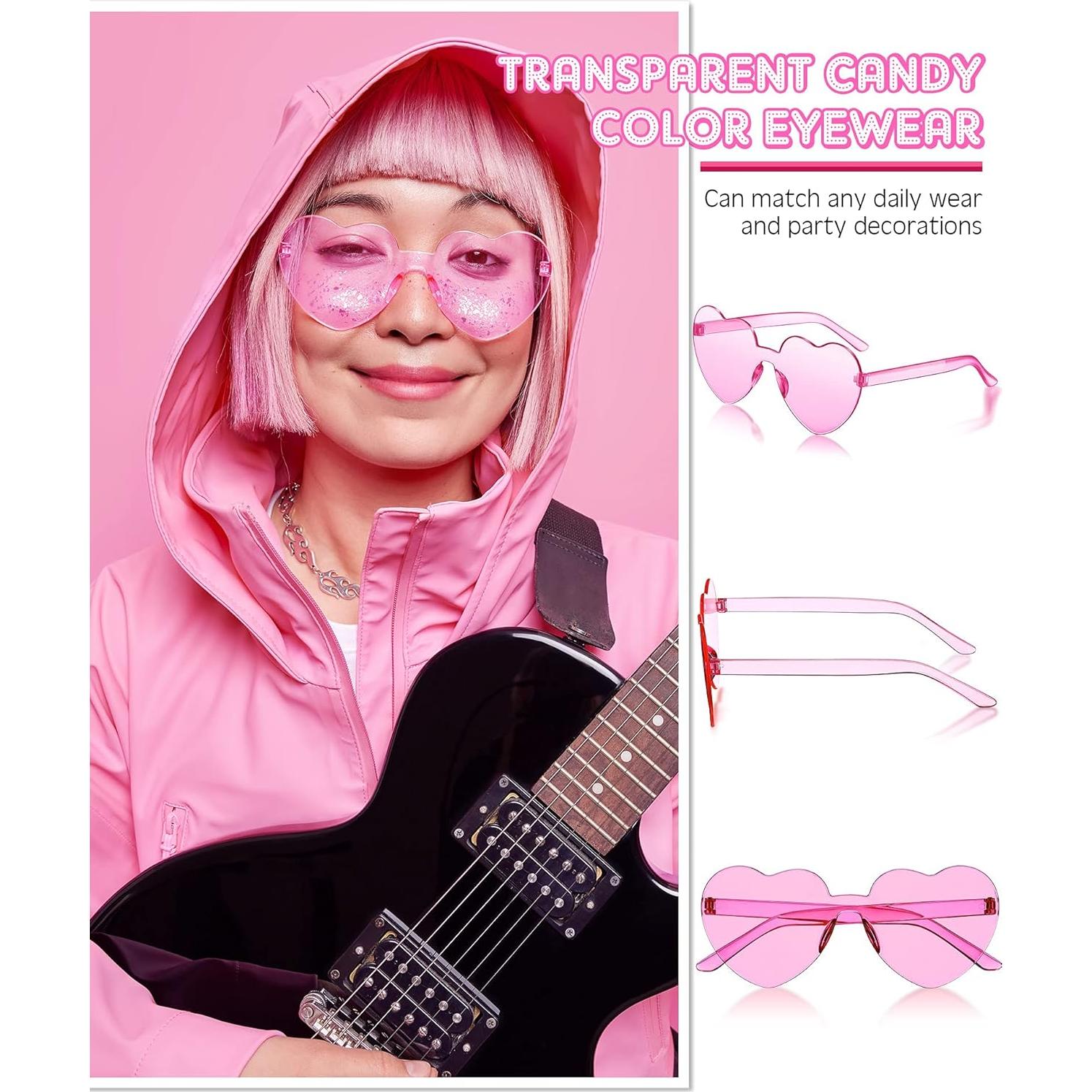 Gafas de sol sin montura Frienda en forma de corazón - 8 pares