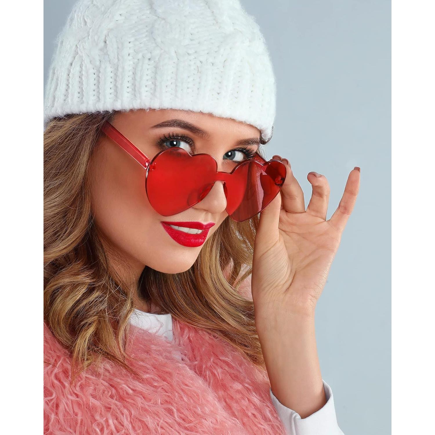 Gafas de sol sin montura Frienda en forma de corazón - 8 pares