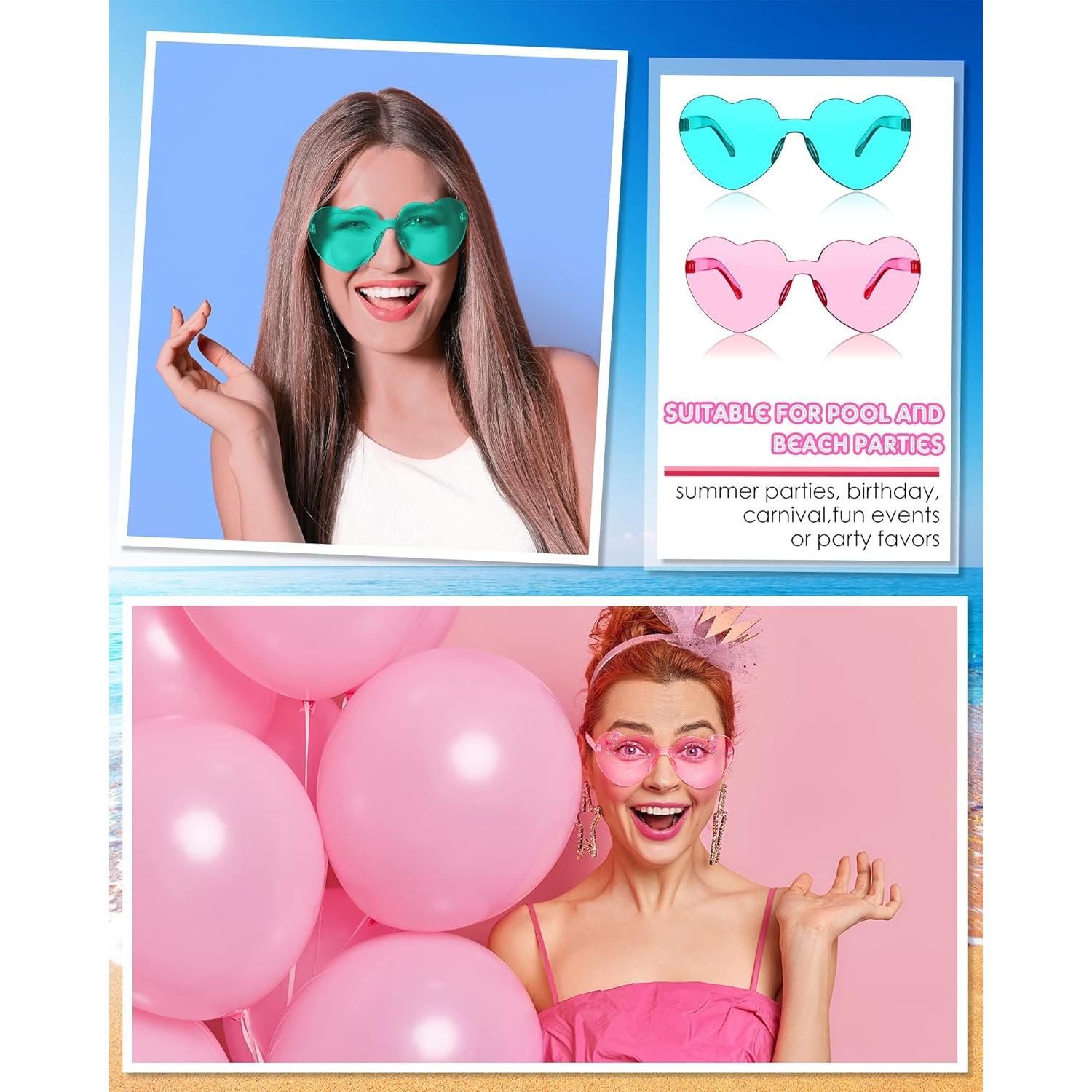 Gafas de sol sin montura Frienda en forma de corazón - 8 pares