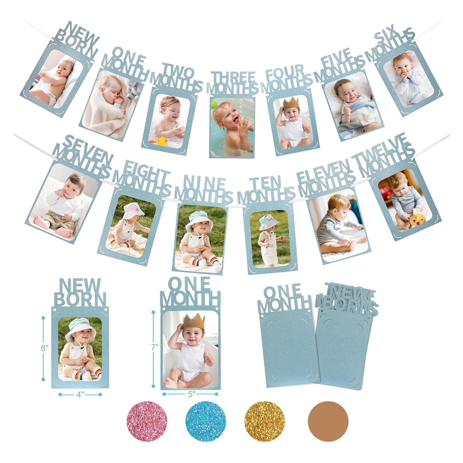 Banner de Foto Primer Cumpleaños Crosize Azul 10x15 cm