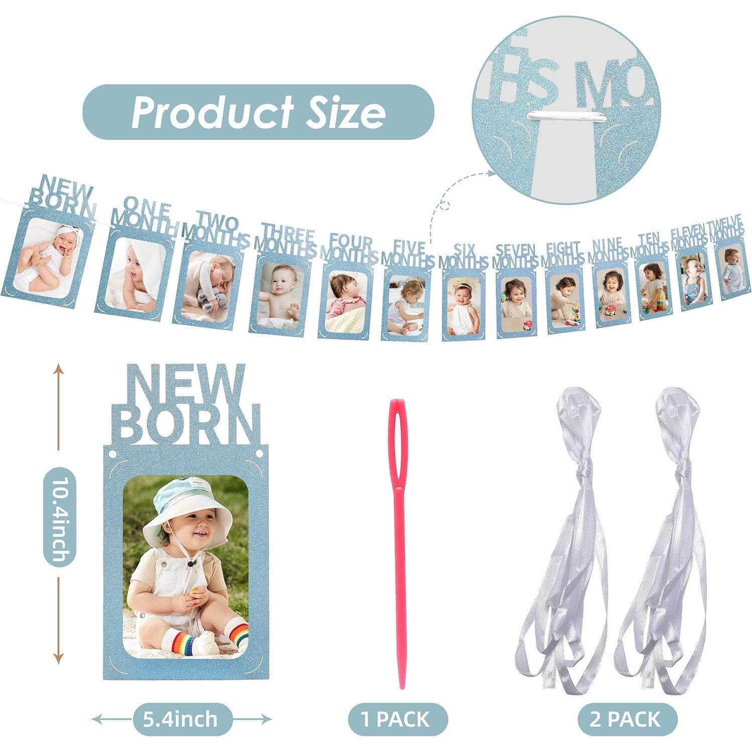 Banner de Foto Primer Cumpleaños Crosize Azul 10x15 cm