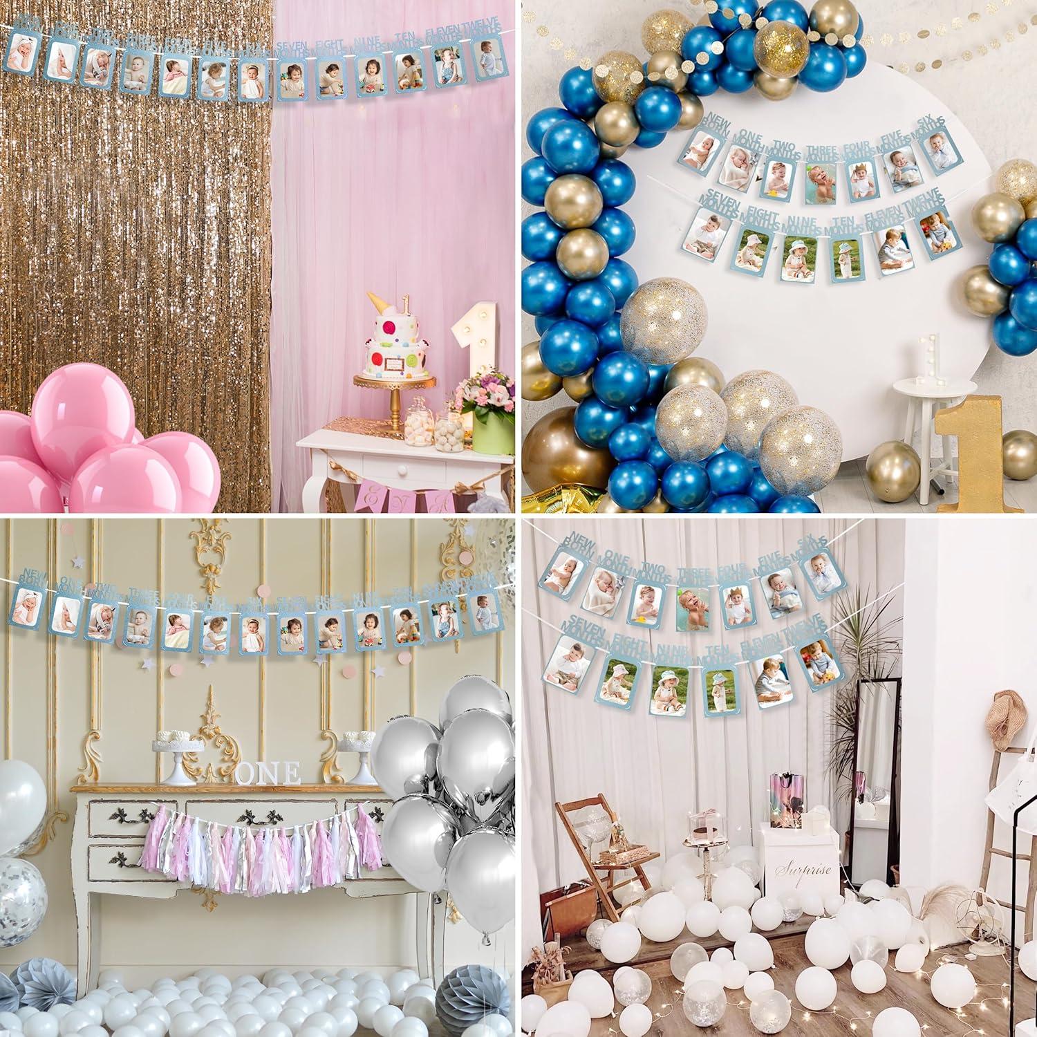 Banner de Foto Primer Cumpleaños Crosize Azul 10x15 cm